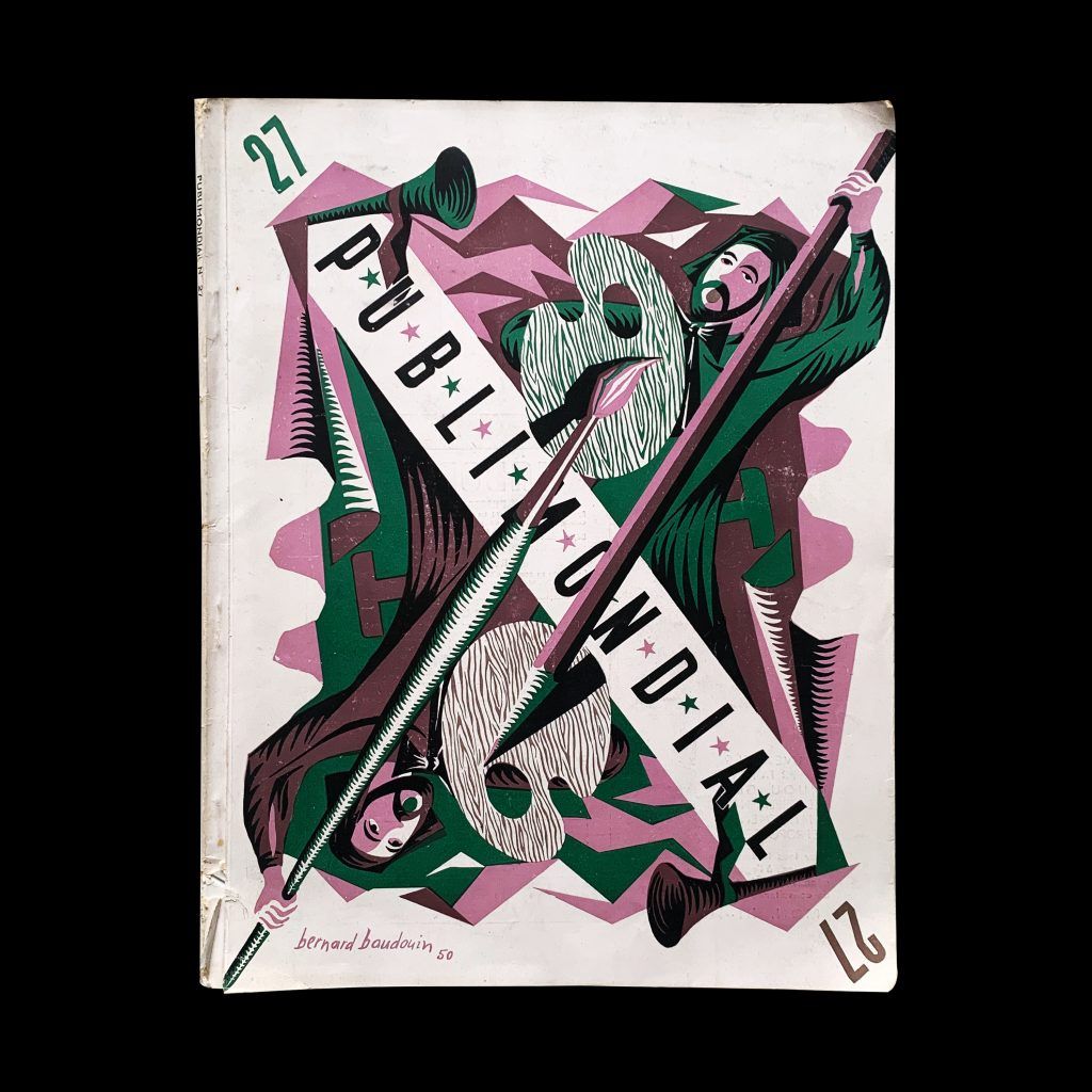 Publimondial N° 27. 1950, cover Design by Bernard Baudouin