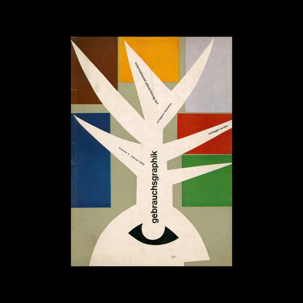 Gebrauchsgraphik, 2, 1956. Cover design by Warja Honegger-Lavater