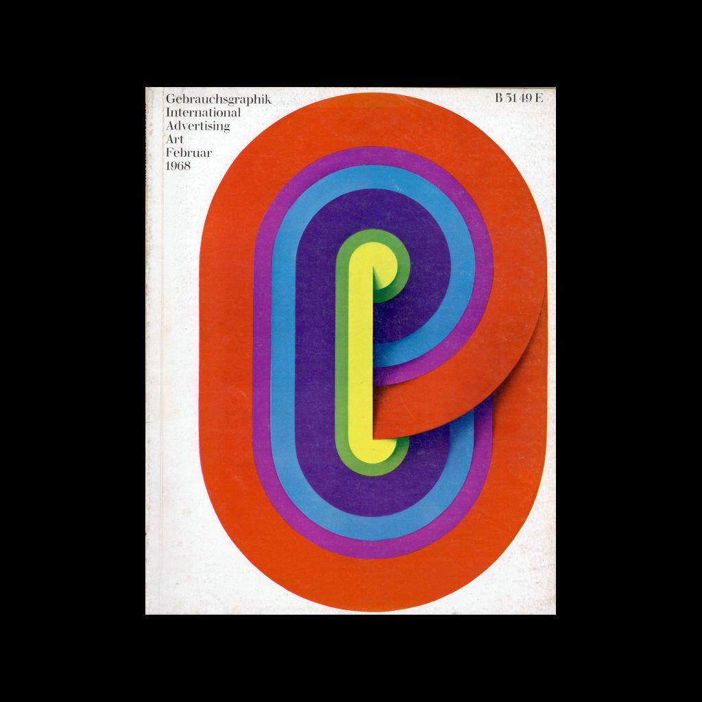 Gebrauchsgraphik, 2, 1968. Cover design by Toni Blank