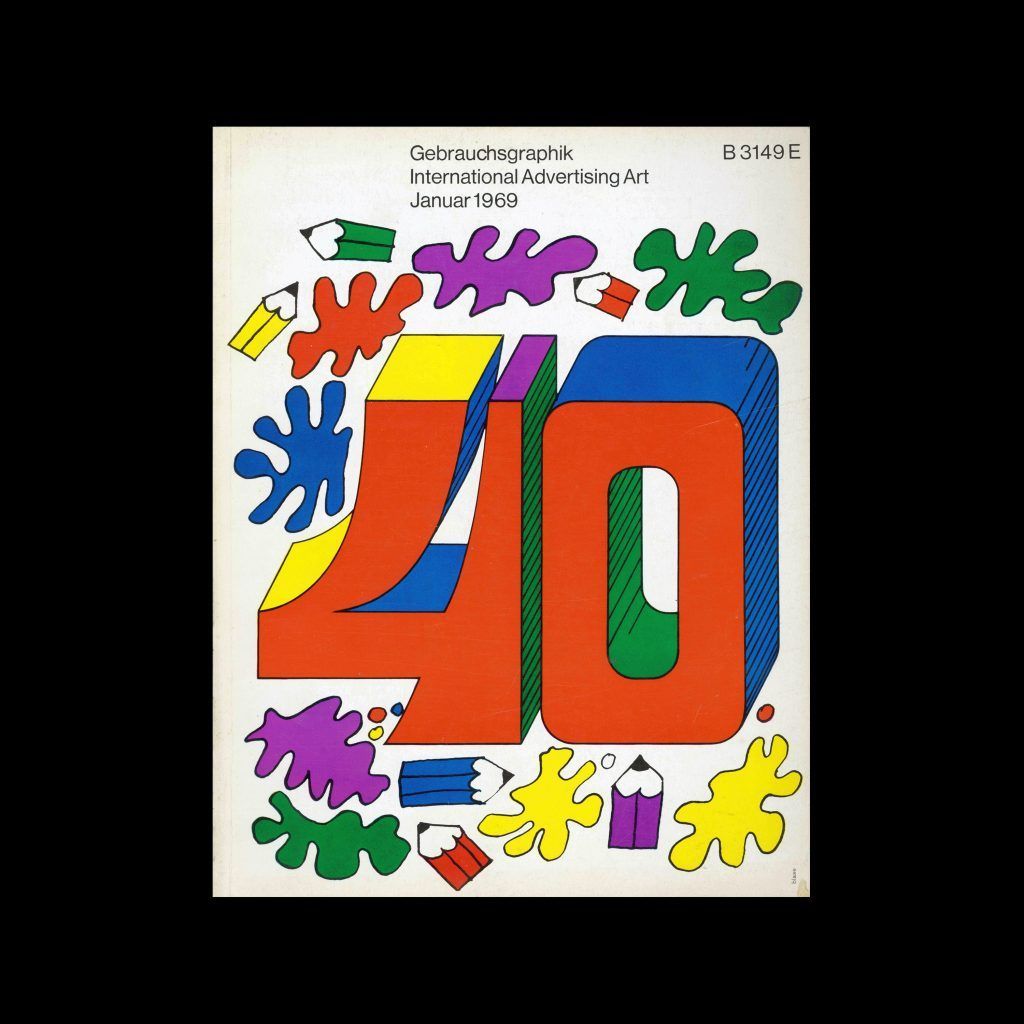 Gebrauchsgraphik, 1, 1969. Cover design by Karl Oskar Blase
