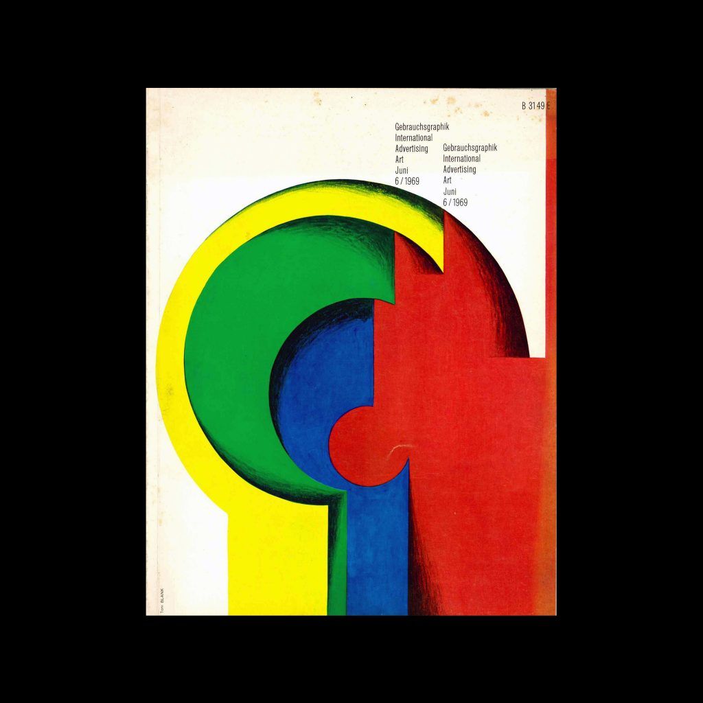 Gebrauchsgraphik, 6, 1969. Cover design by Toni Blank