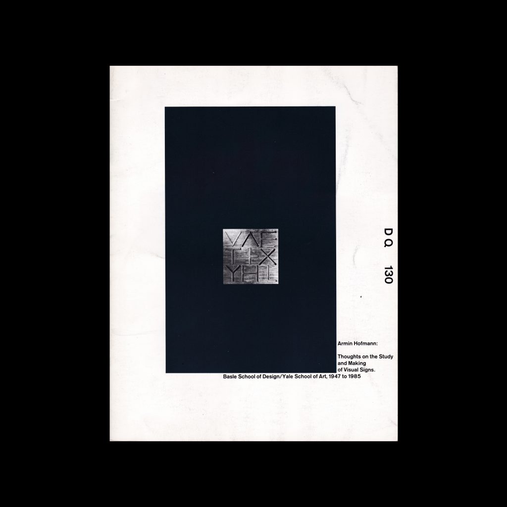 Design Quarterly 130, Armin Hofmann and Wolfgang Weingart, 1985