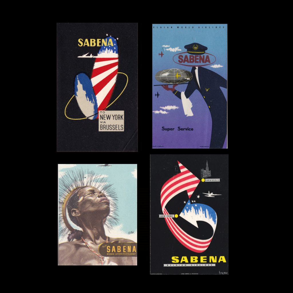 Sabena Airlines, Late 1940s luggage labels