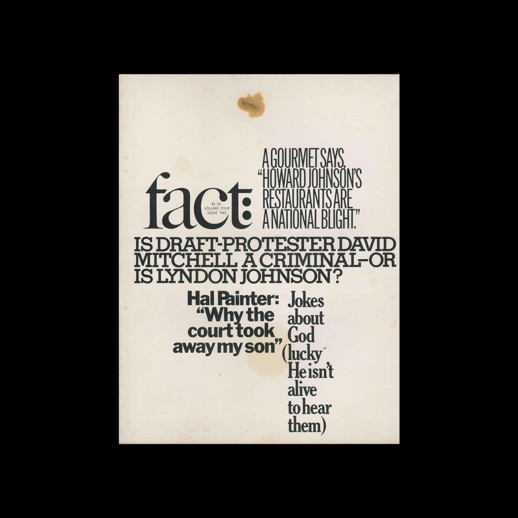 Fact, Volume Four, Issue Two, 1967. Designed by Herb Lubalin 