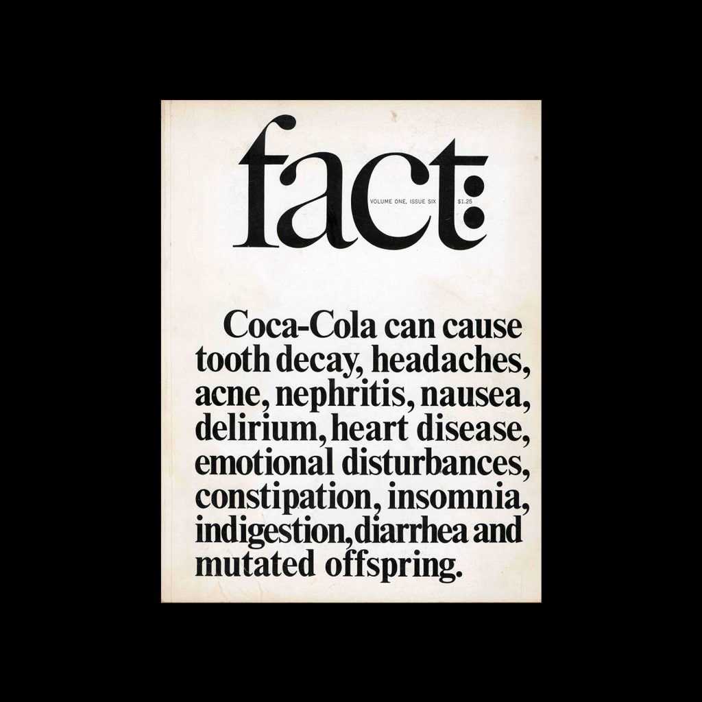 Fact, Volume One, Issue Six, 1964. Designed by Herb Lubalin 