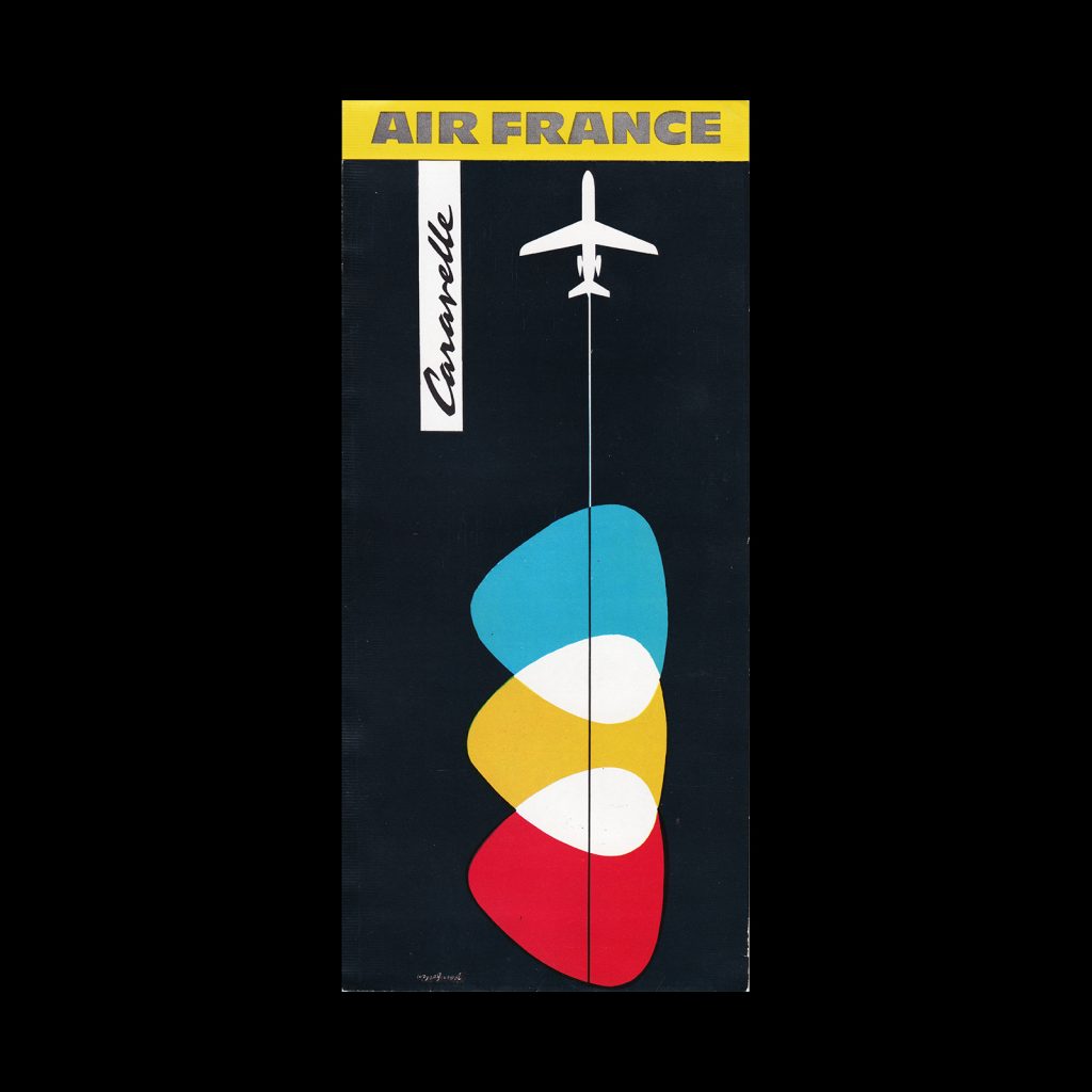 Air France Caravelle Leaflet, 1958. Design by Jean Fortin
