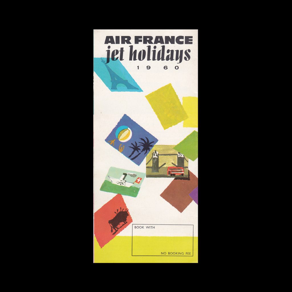 Air France, Jet Holidays, 1960. Cover design by Jacques Dubois