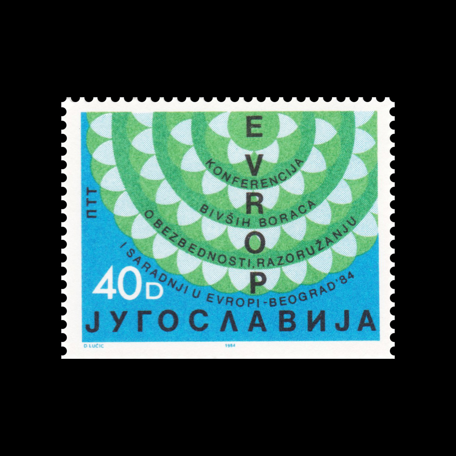 Security Conference, Yugoslavia Stamps, 1984. Design by D Lučić.