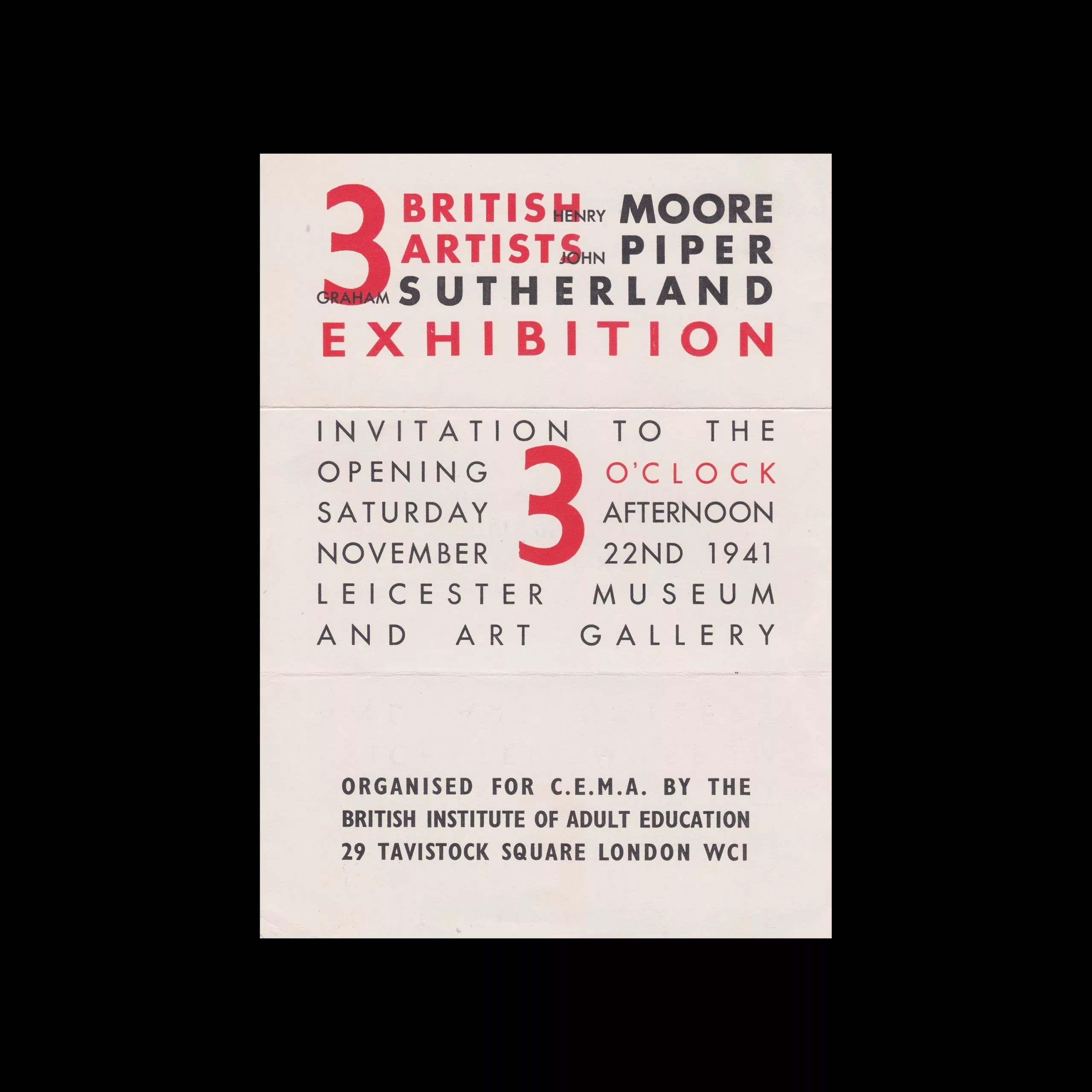 3 British Artists Exhibition, Leicester Museum and Art Gallery, 1941