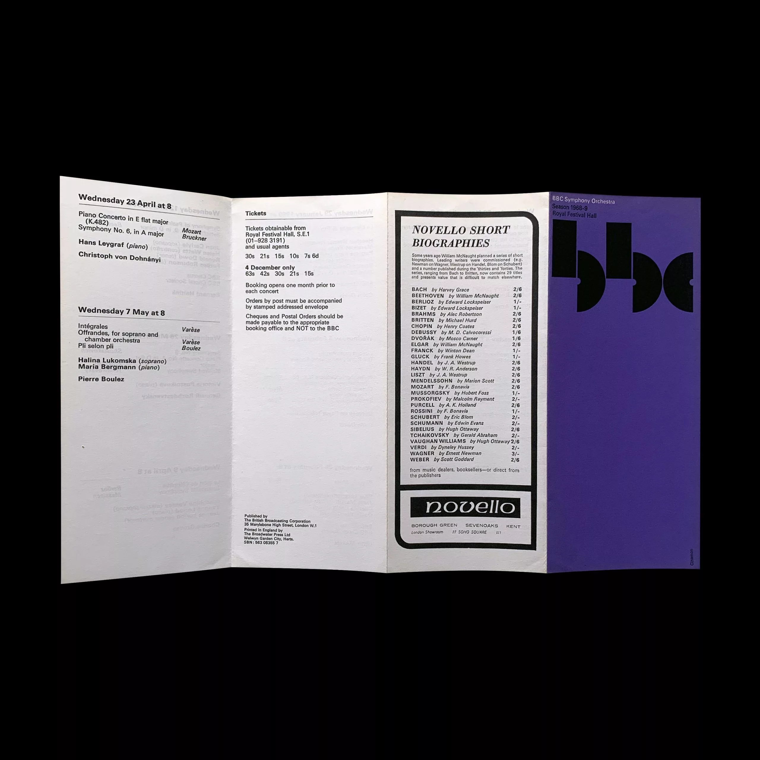BBC Symphony Orchestra, Season 1968-69, Brochure