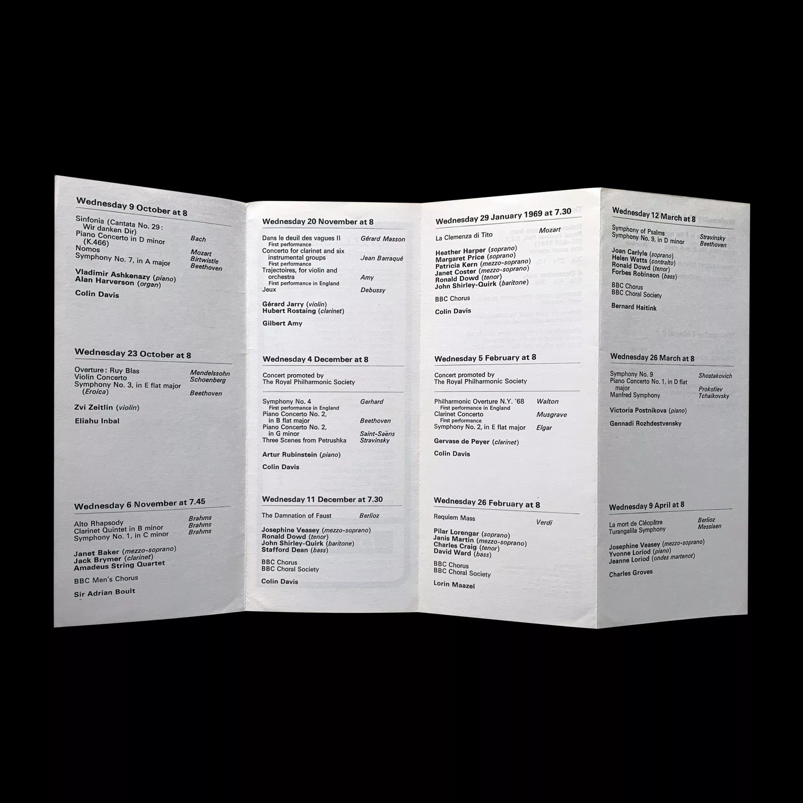 BBC Symphony Orchestra, Season 1968-69, Brochure