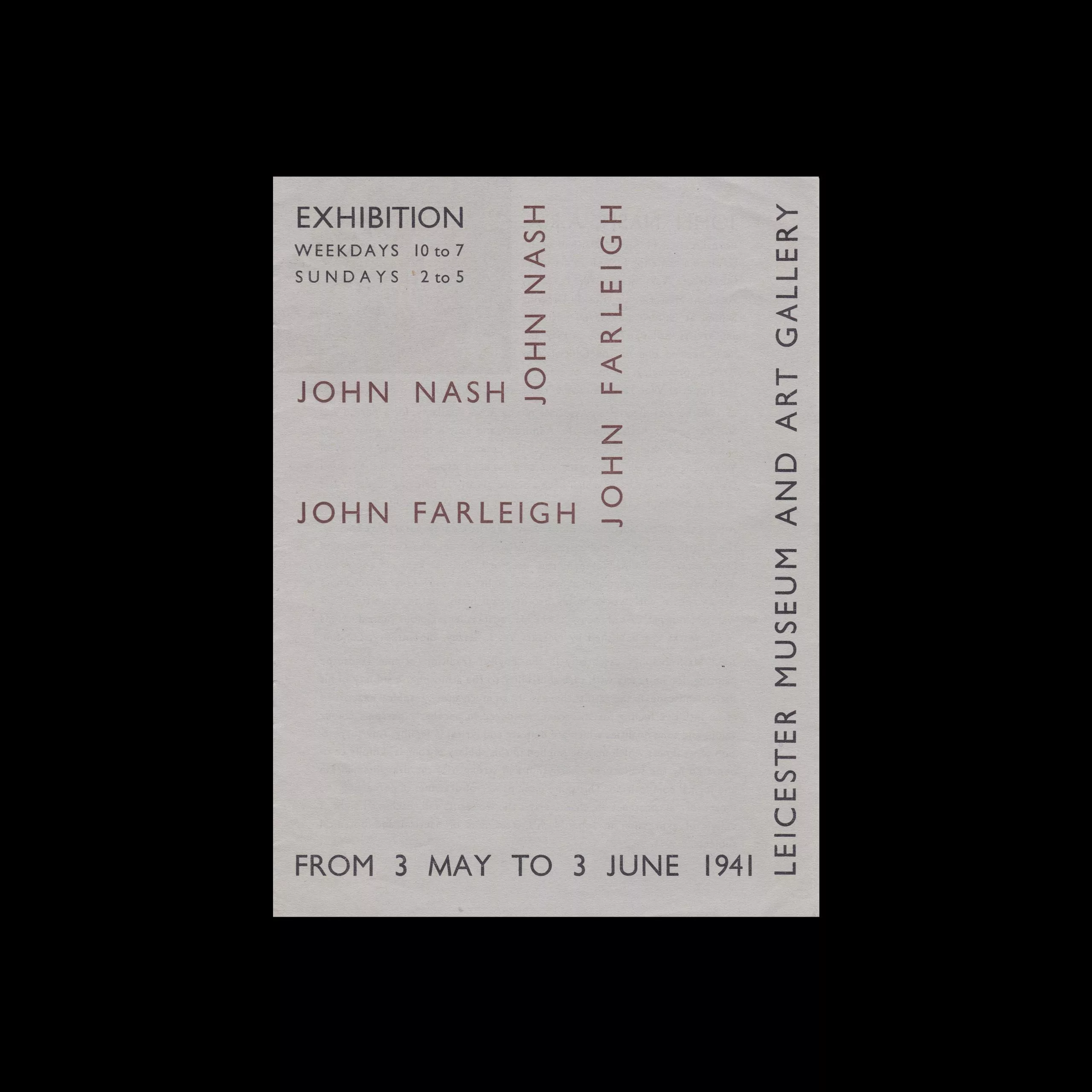 John Nash and John Farleigh, Leicester Museum and Art Gallery, 1941