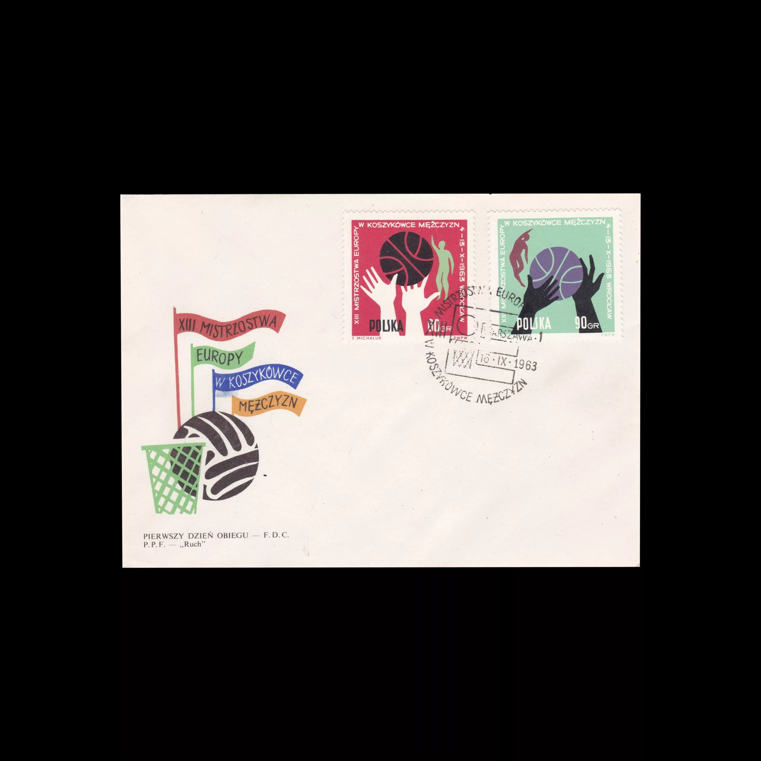 European basketball, Poland FDC, 1963