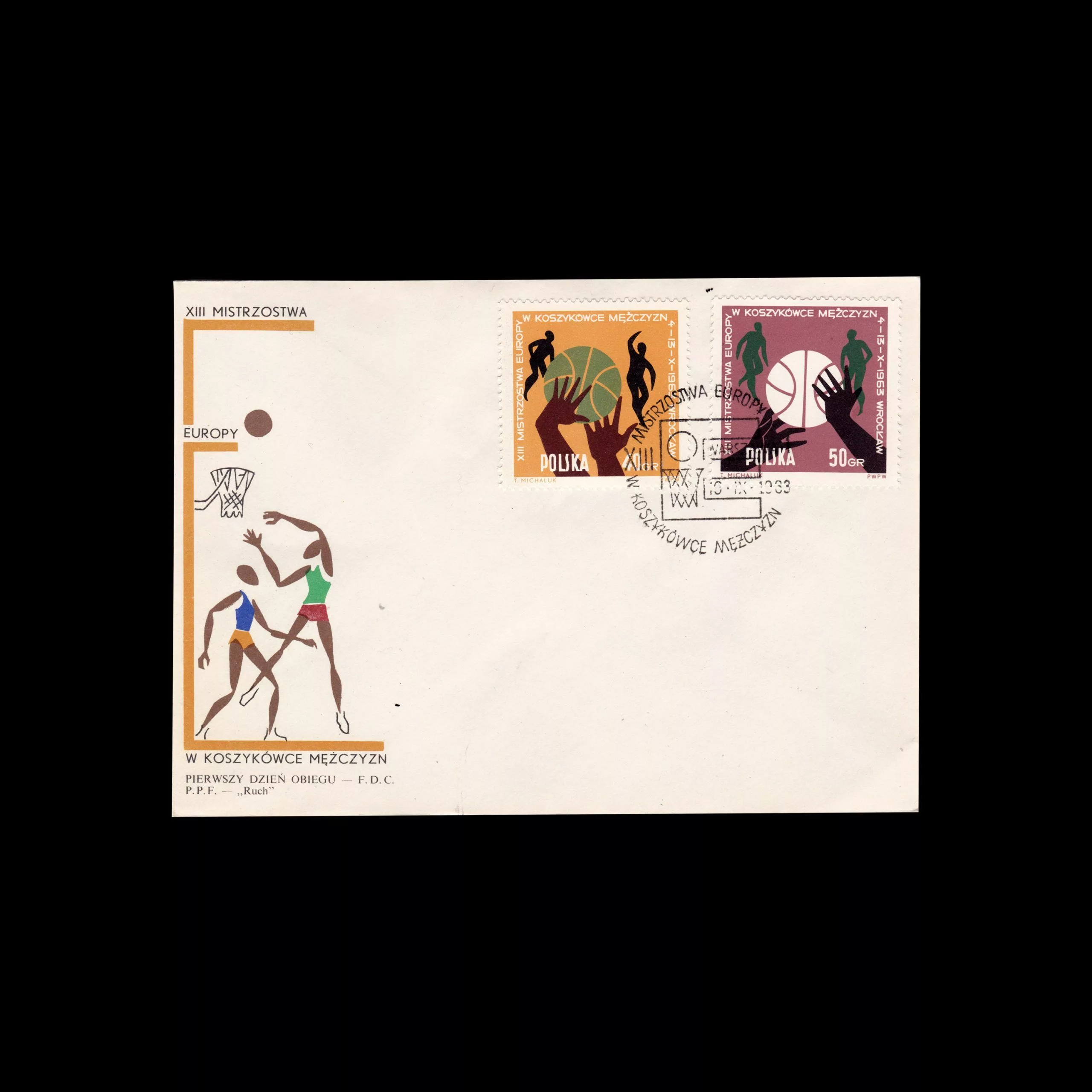 European basketball, Poland FDC, 1963