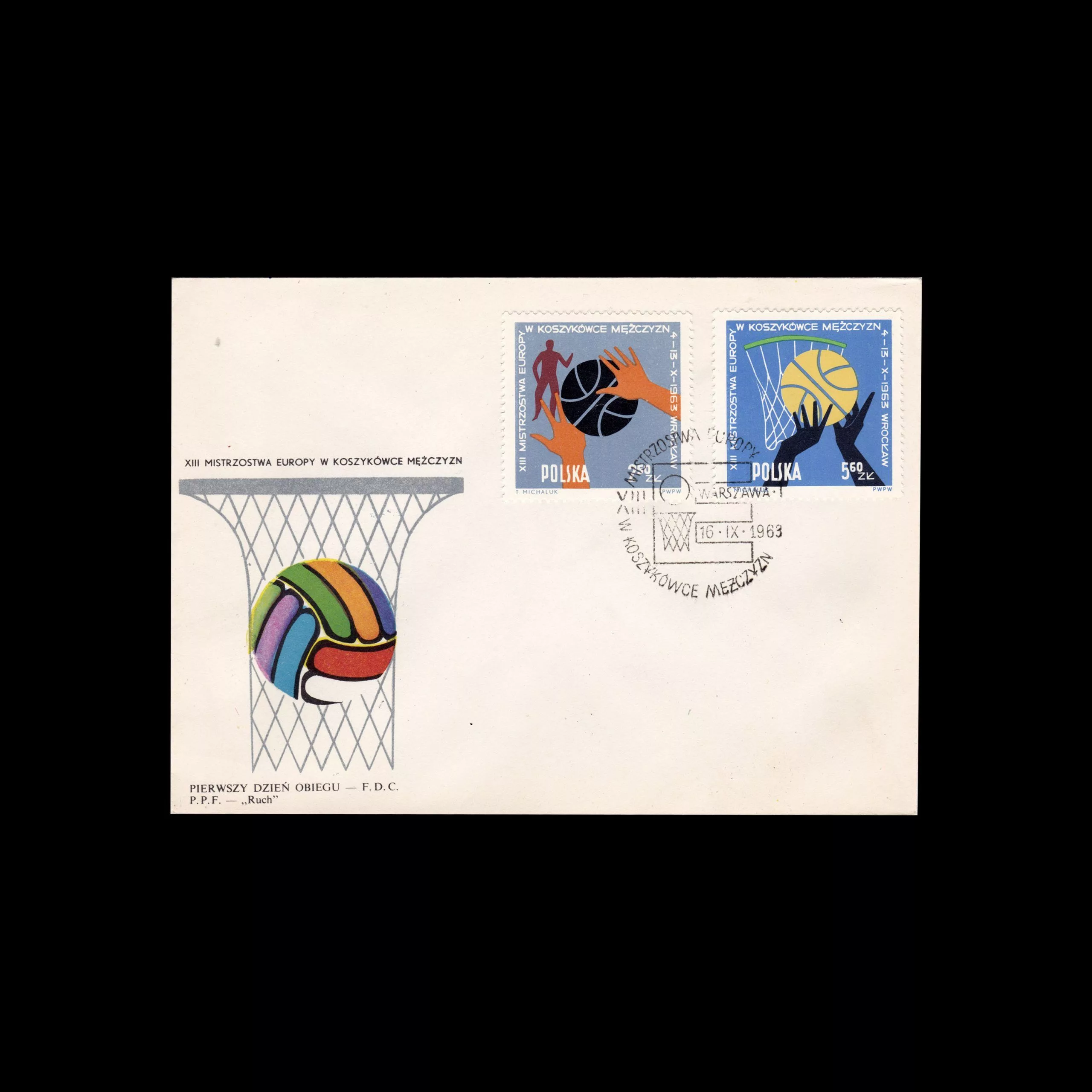 European basketball, Poland FDC, 1963