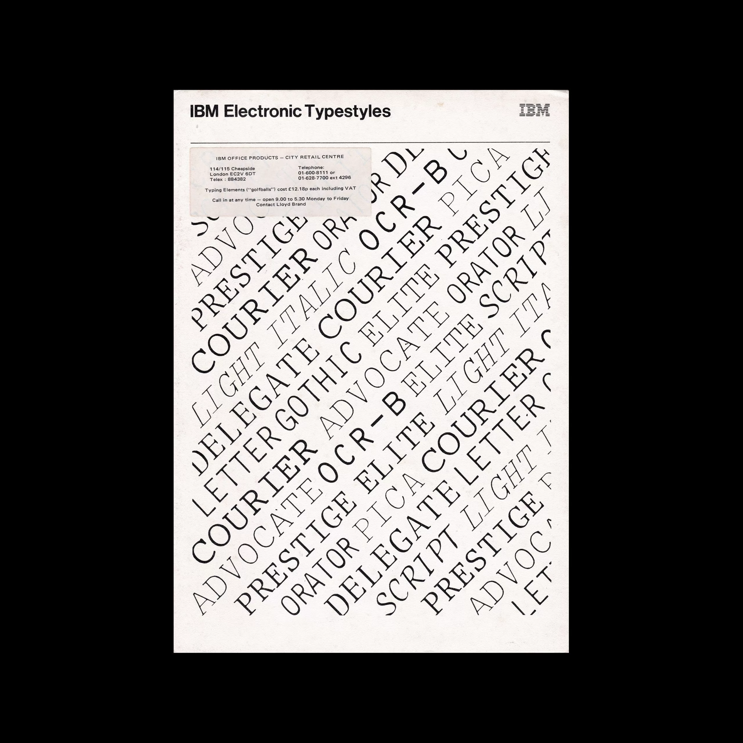 IBM Electronic Typestyles Catalogue