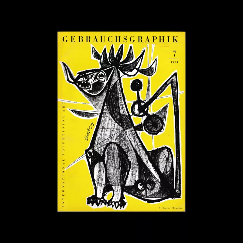 Gebrauchsgraphik, 7, 1954. Cover design by Ben Shan