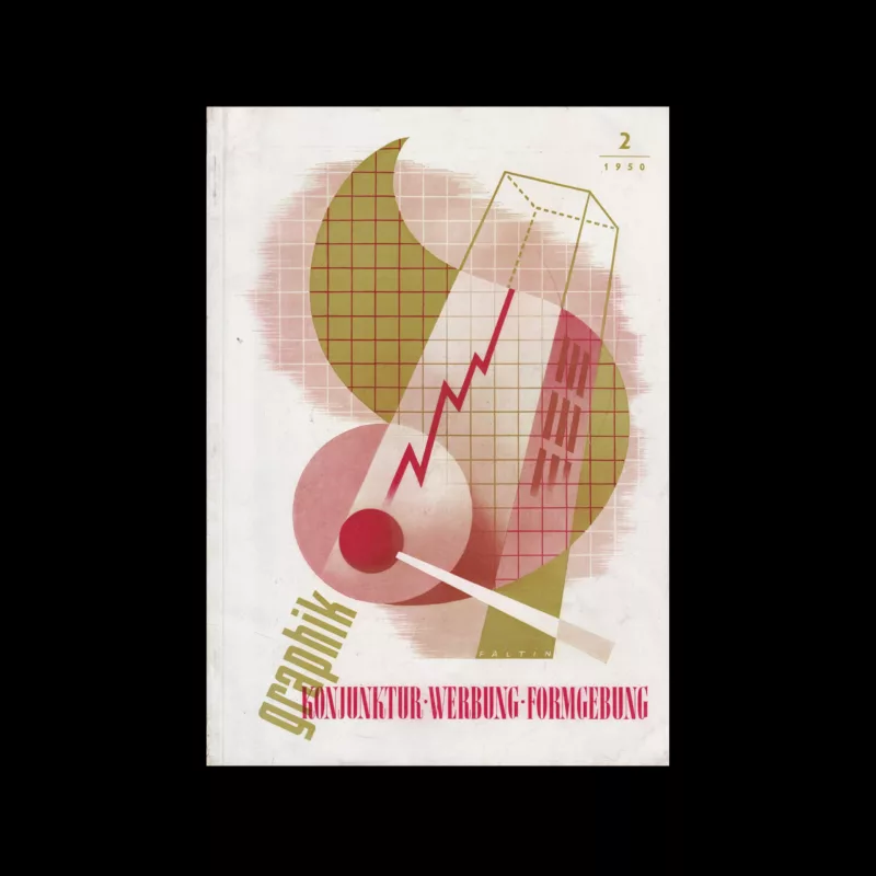 Graphik - Werbung + Formgebung, 2, 1950. Cover design by Faltin