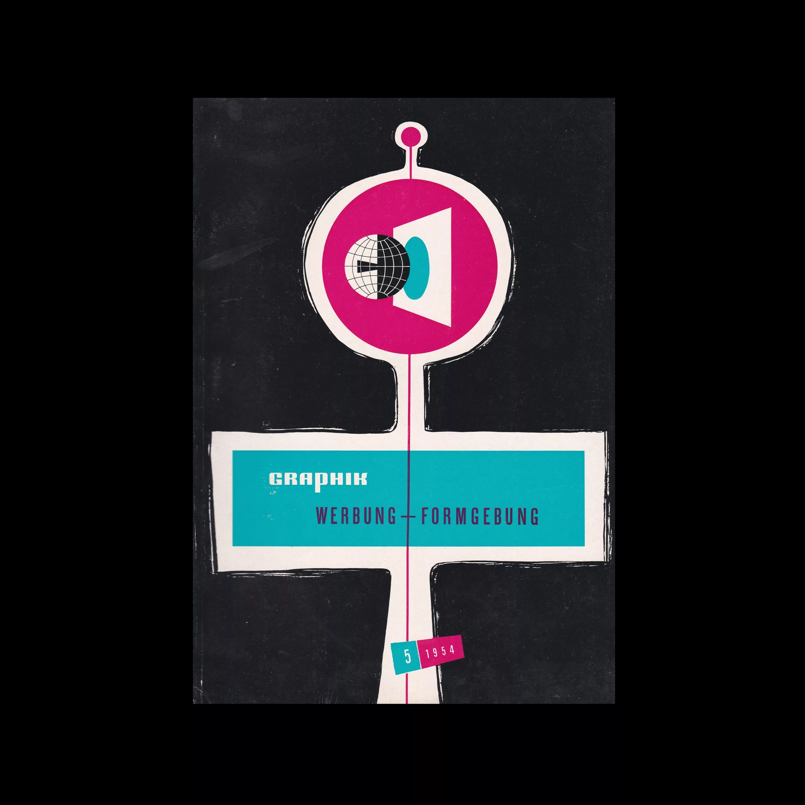 Graphik - Werbung + Formgebung, 2, 1954. Cover design by Hans Gaensslen