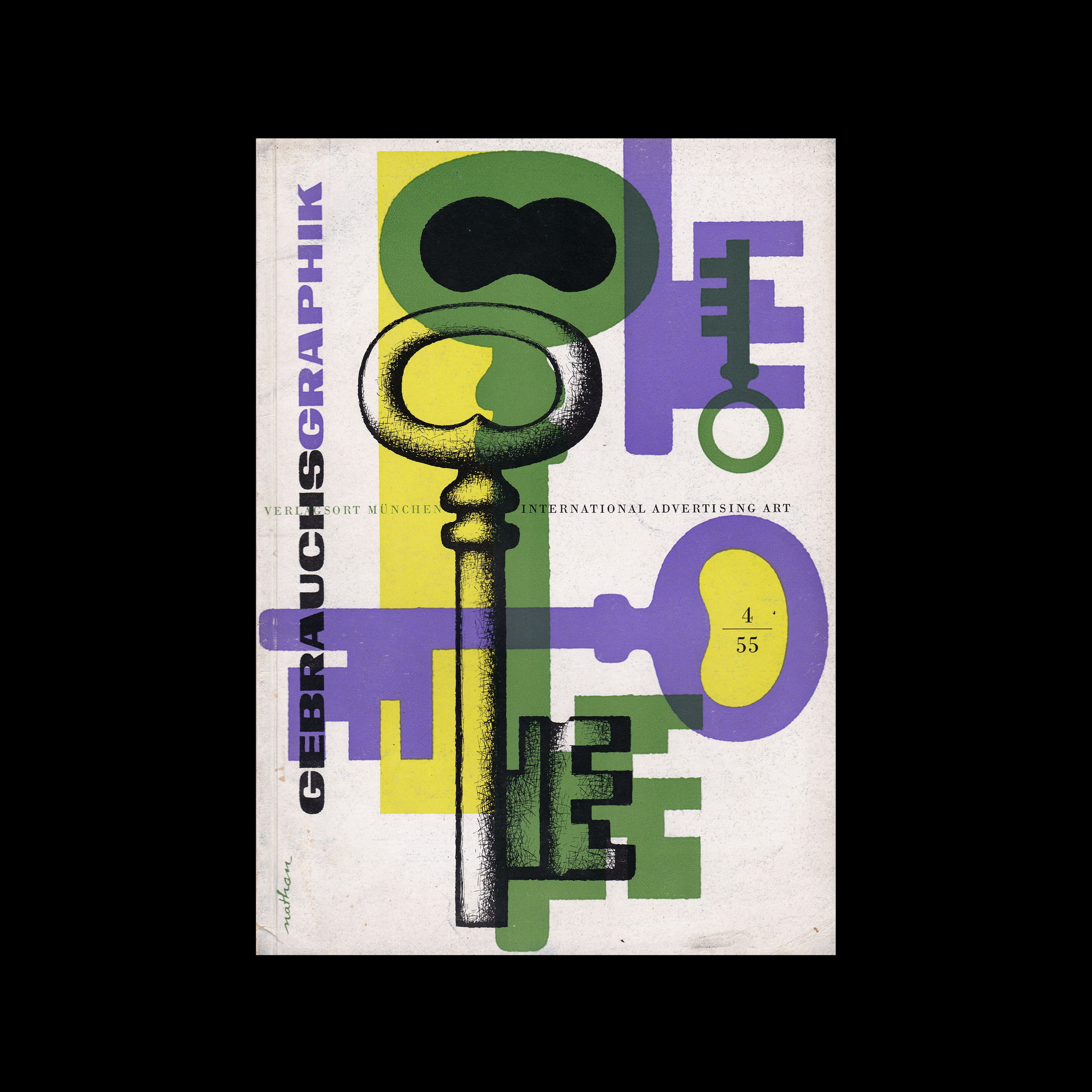 Gebrauchsgraphik, 4, 1955 cover design by Jacques Nathan-Garamond
