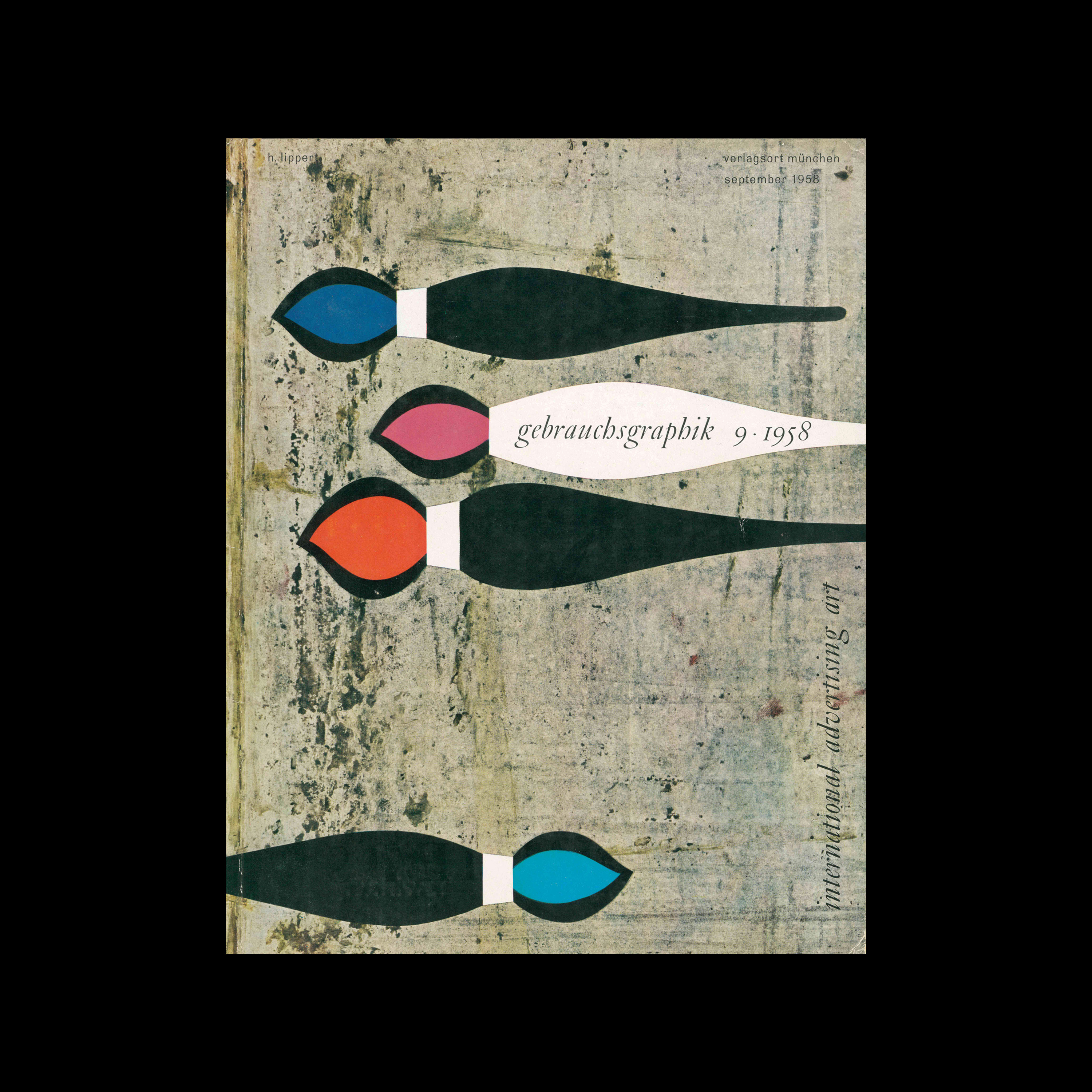 Gebrauchsgraphik, 9, 1958. Cover design by Willi H. Lippert