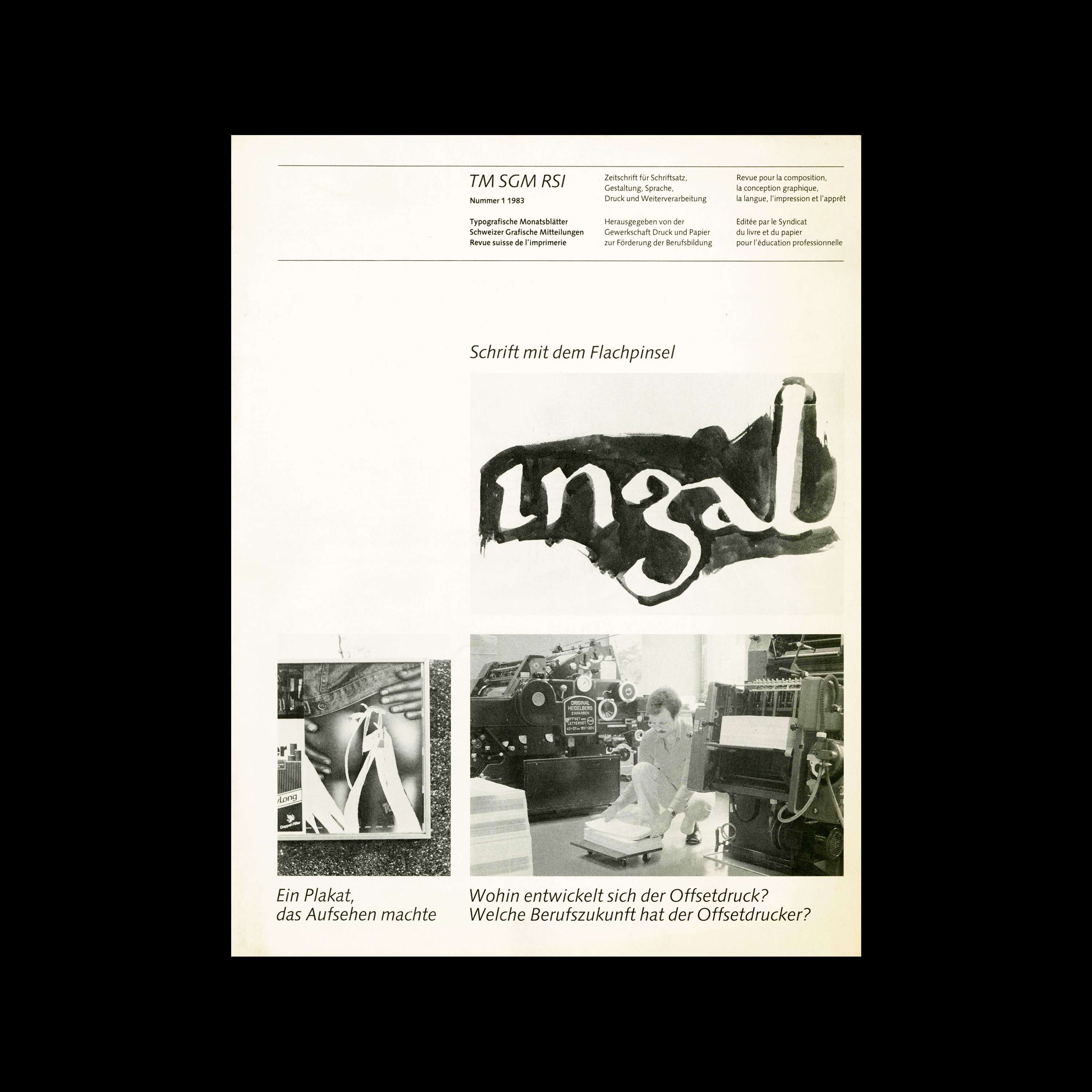Typografische Monatsblätter, 1, 1983. Cover design by Jean-Pierre Graber