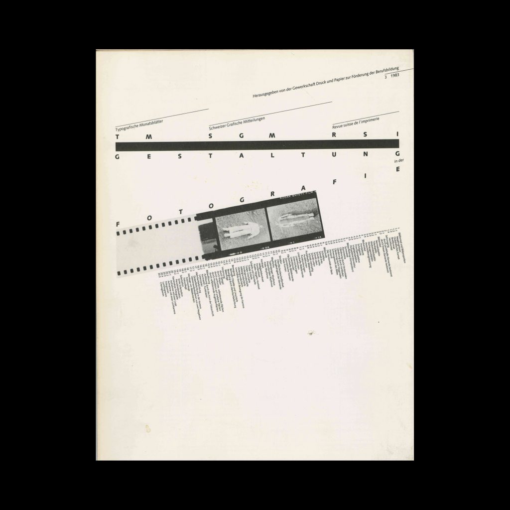 Typografische Monatsblätter, 3, 1983. Cover design by Hans Rudolf Bosshard