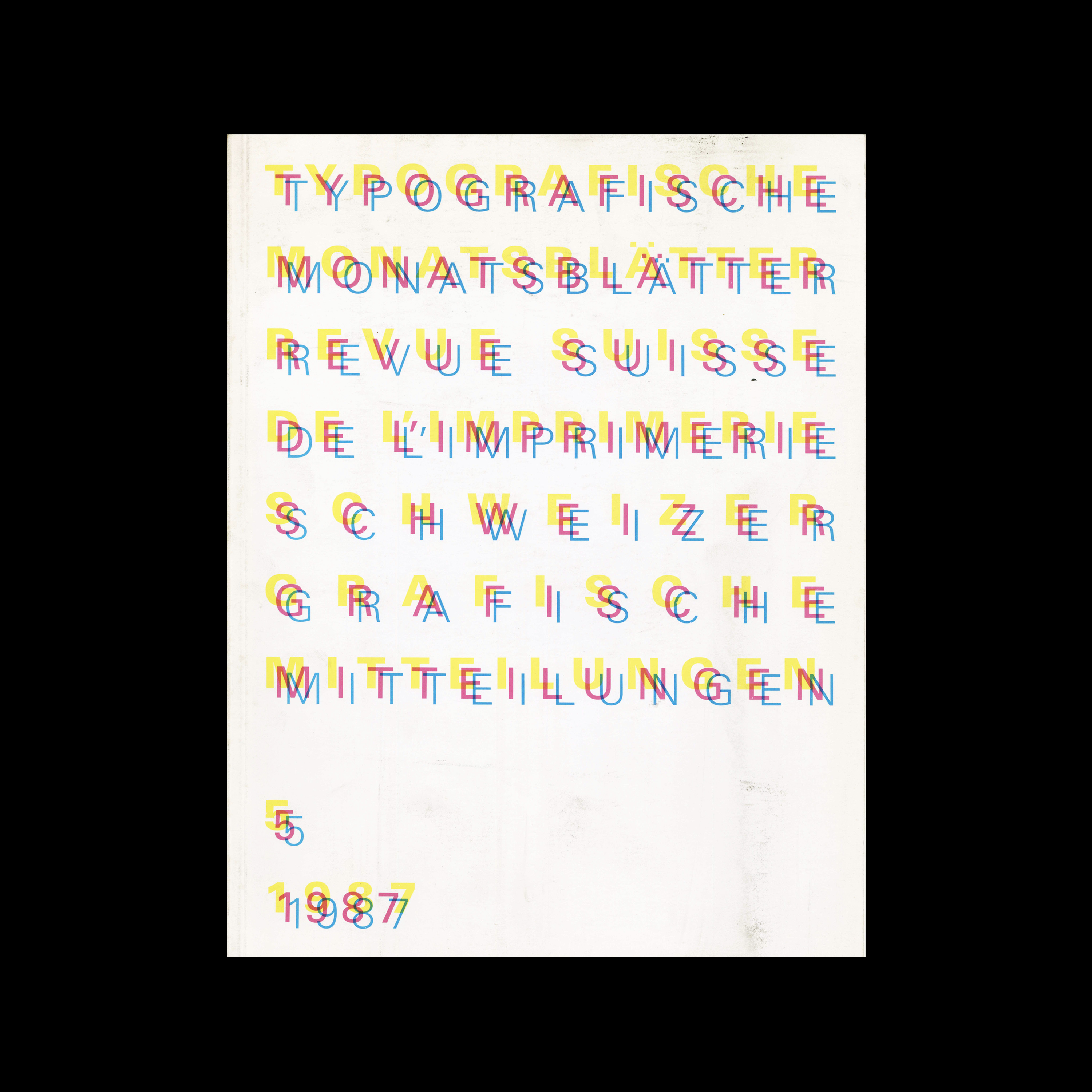 Typografische Monatsblätter, 5, 1987. Cover design by Jean-Pierre Graber