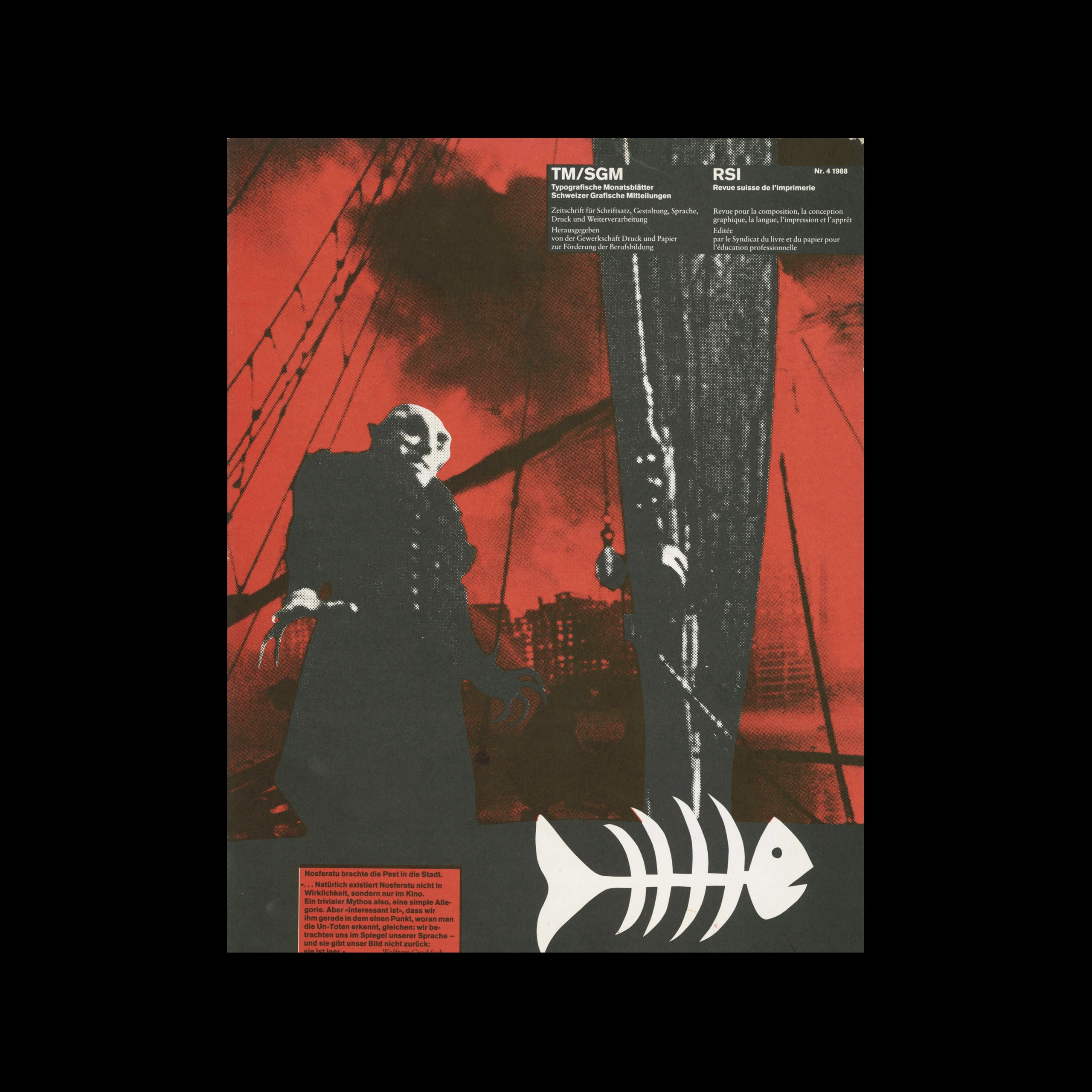 Typografische Monatsblätter, 4, 1988. Cover design by Romano Hänni