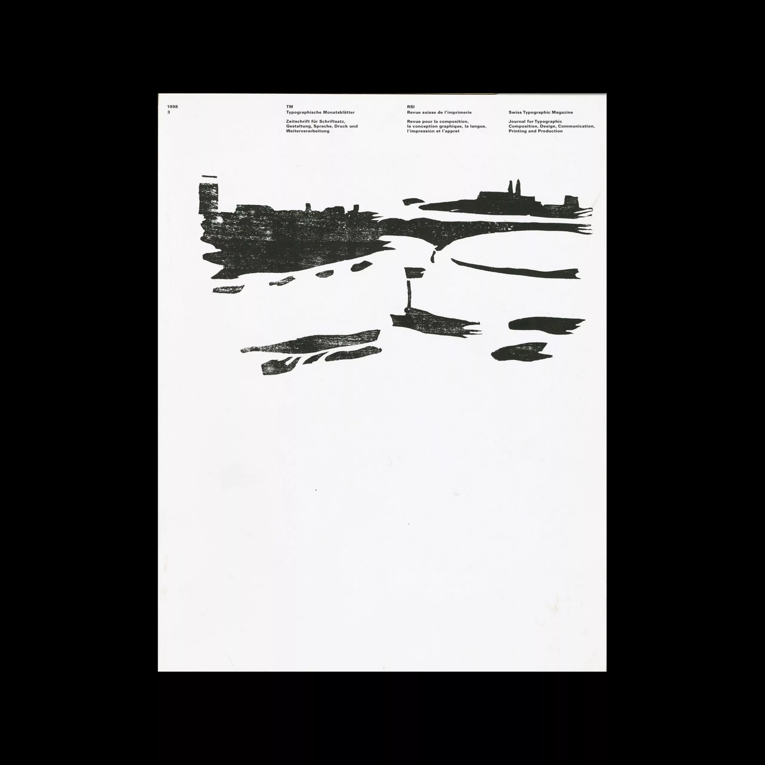 Typografische Monatsblätter, 3, 1998. Cover design by Helmut Schmid (woodcut by Kurt Hauert)