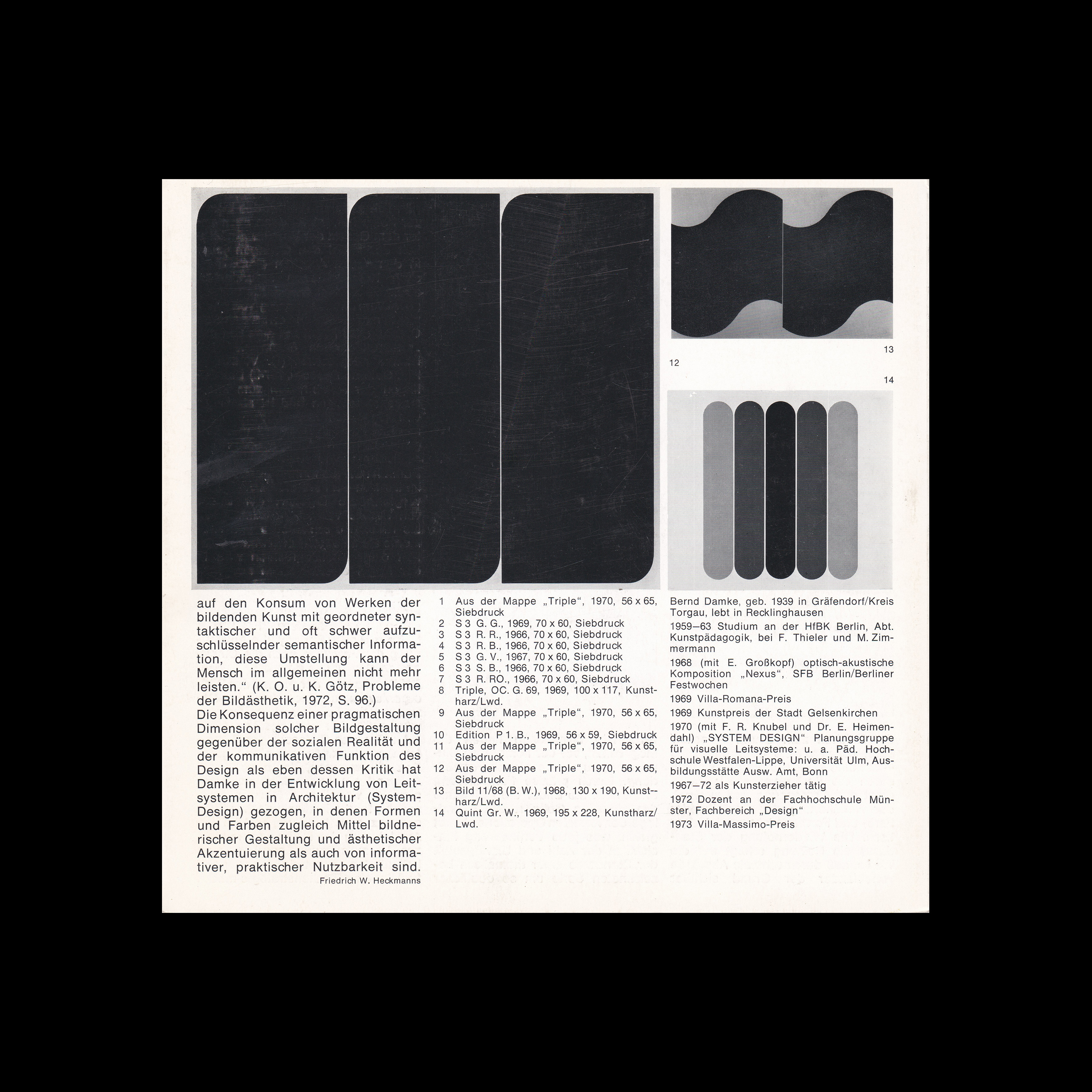 Bernd Damke, Prinzip Seriel, Kunstmuseum Düsseldorf, 1975