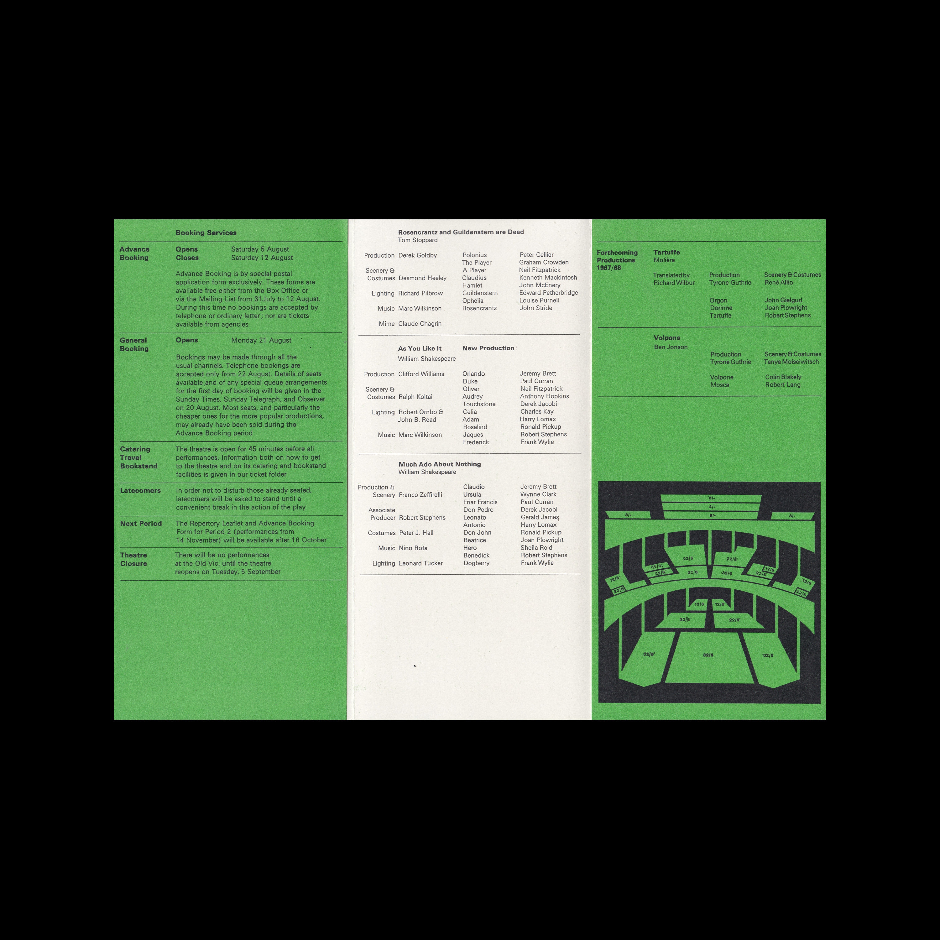 The National Theatre 1967/68 Booking Period Programme. Designed by Ken Briggs