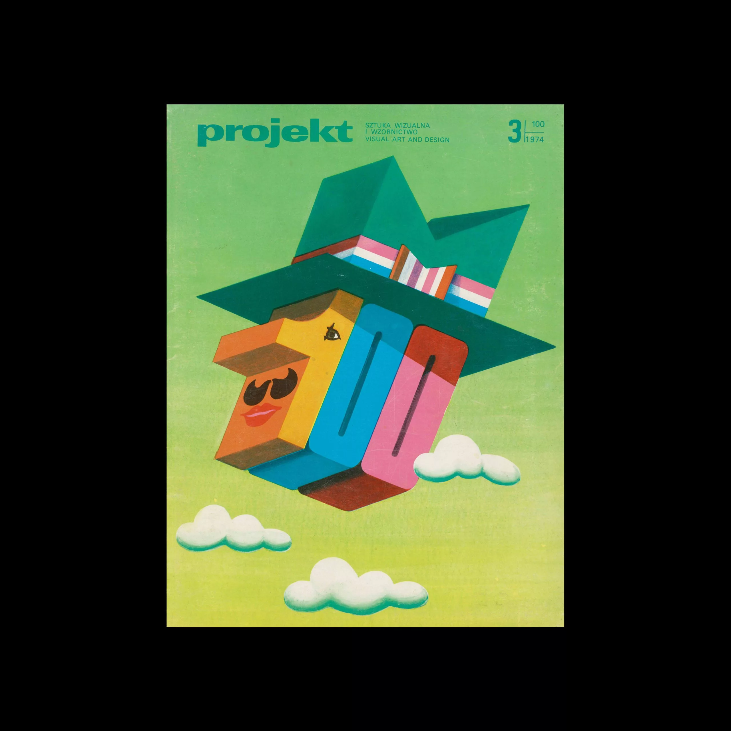 Projekt 100, 3, 1974. Cover design by Hubert Hilscher