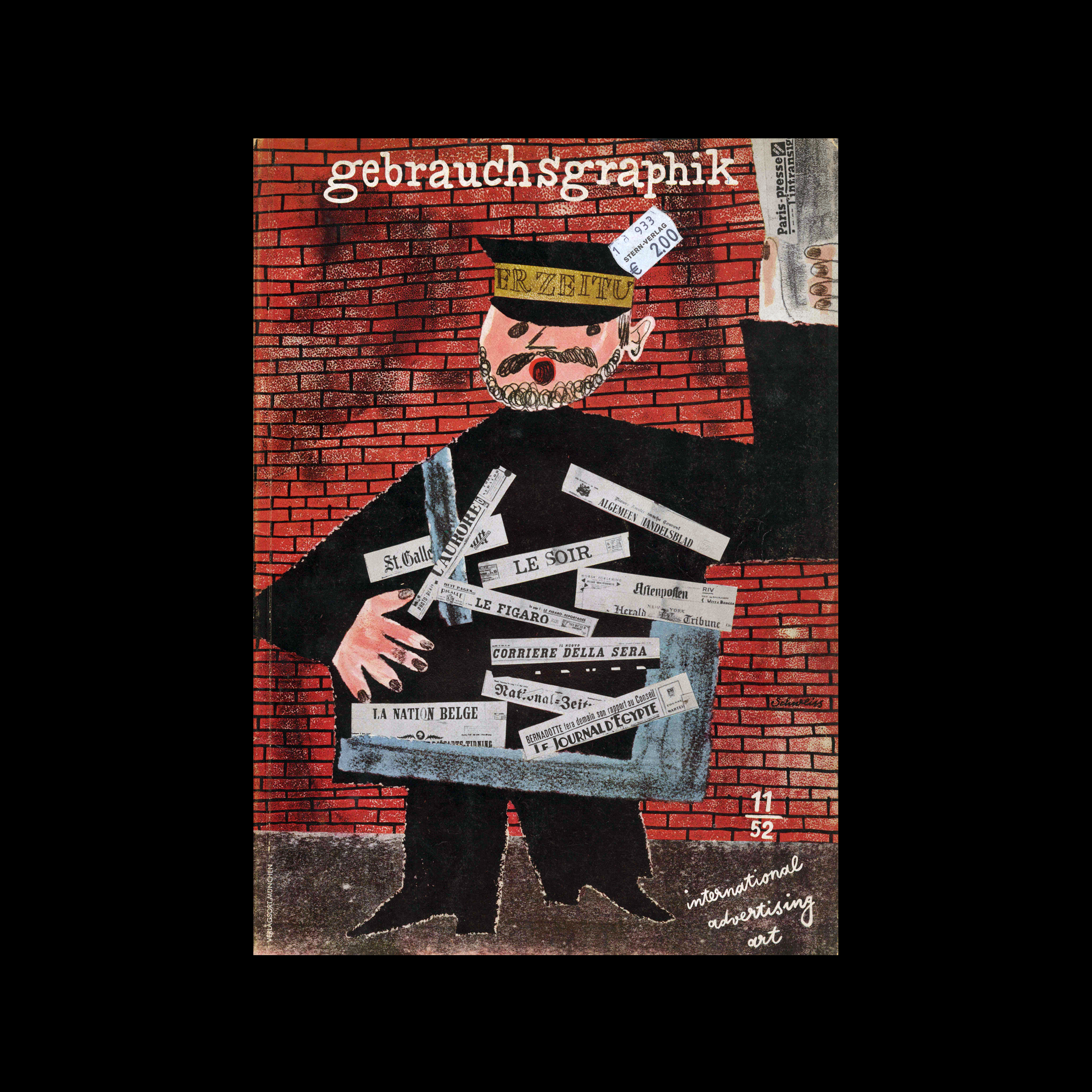 Gebrauchsgraphik, 11, 1952. Cover design by Hans Schweiss