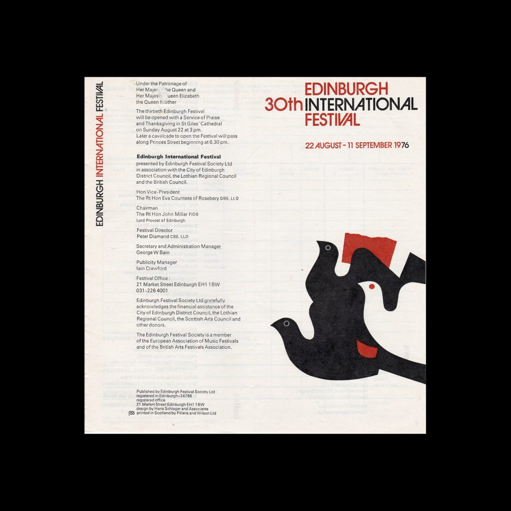 Edinburgh 30th International Festival 1976, Programme, 1976