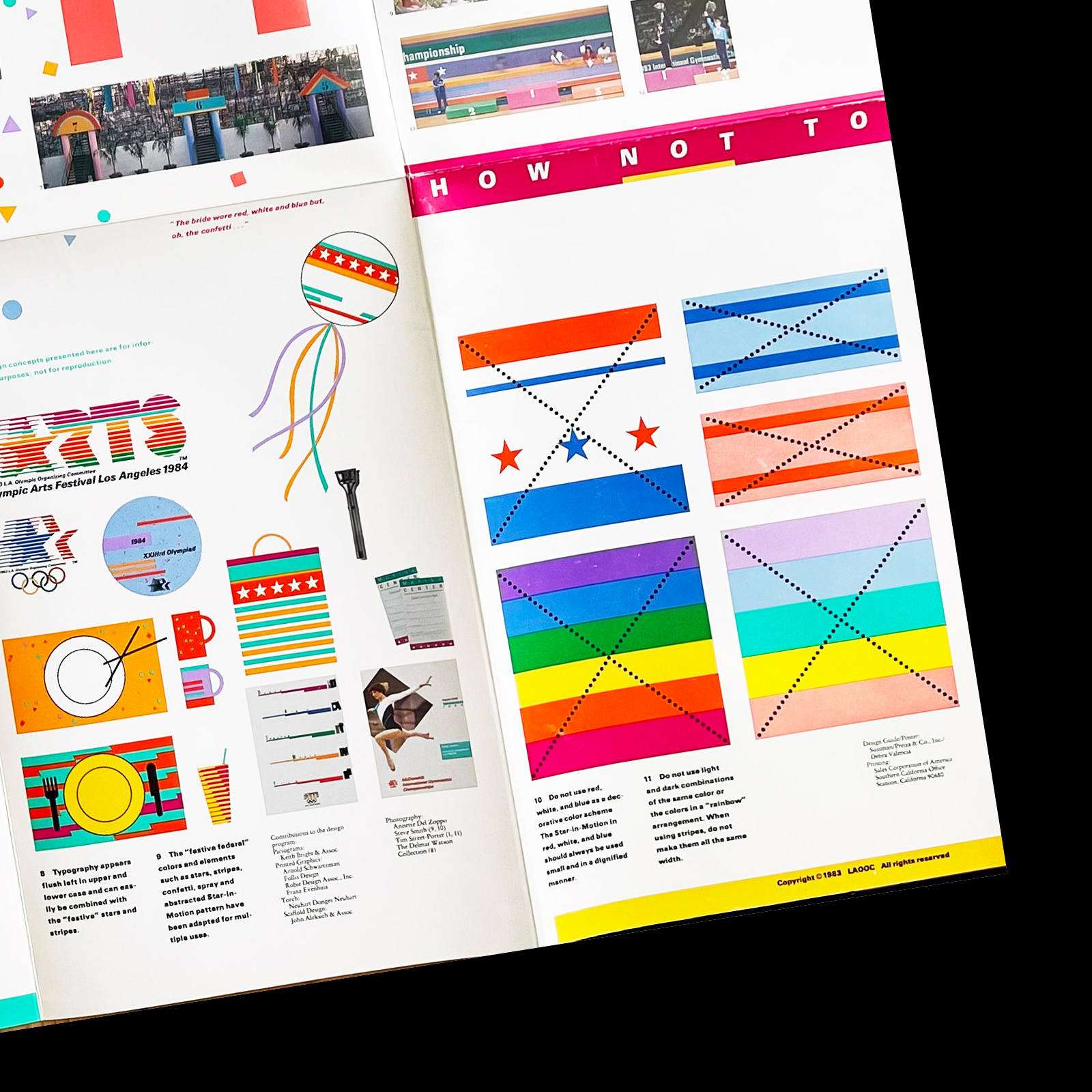A Preview of the design for the 1984 Olympic Games designed by Deborah Sussman and Paul Prejza 