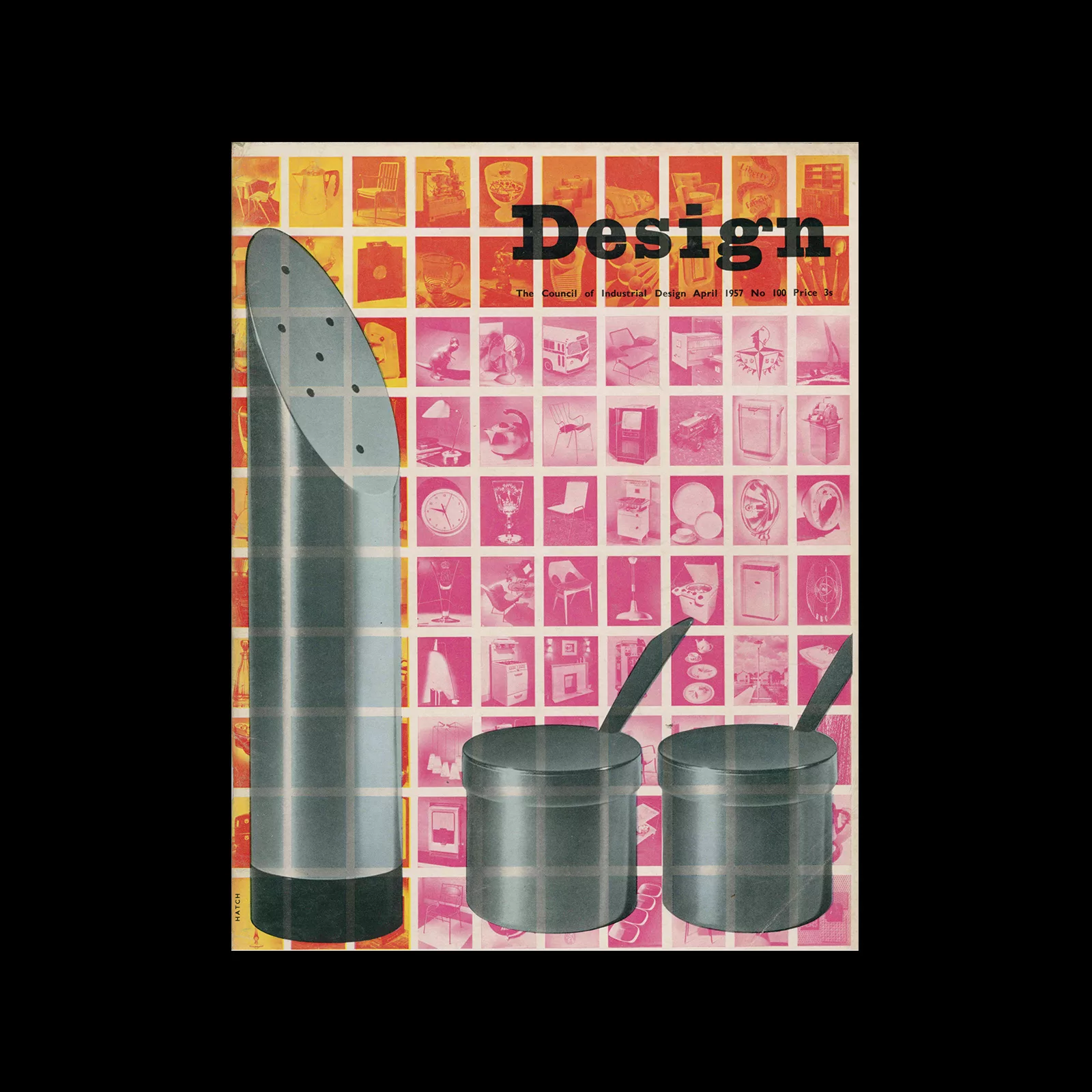 Design, Council of Industrial Design, 100, April 1957. Cover design by Peter Hatch