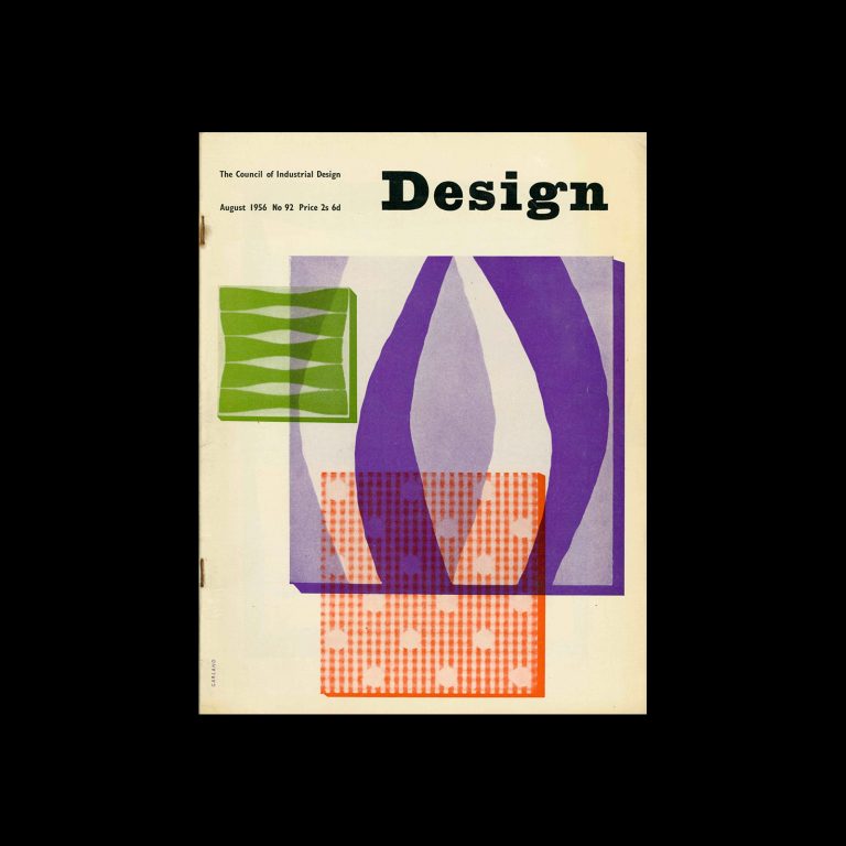 Design, Council of Industrial Design, 92, August 1956. Cover design by Ken Garland