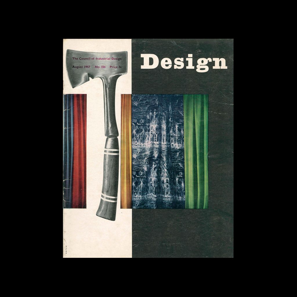 Design, Council of Industrial Design, 104, August 1957. Cover design by Peter Hatch