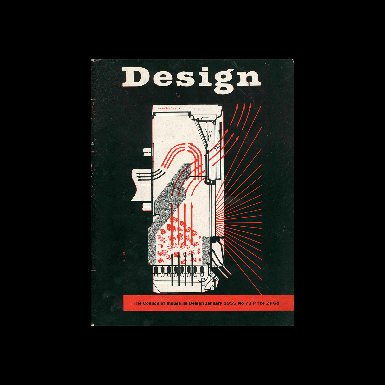 Design, Council of Industrial Design, 73, January 1955. Cover design by Frederick Henri Kay Henrion 