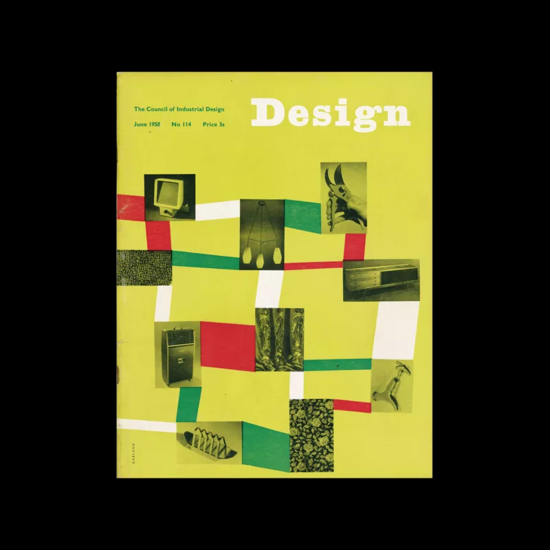 Design, Council of Industrial Design, 114, June 1958. Cover design by Ken Garland