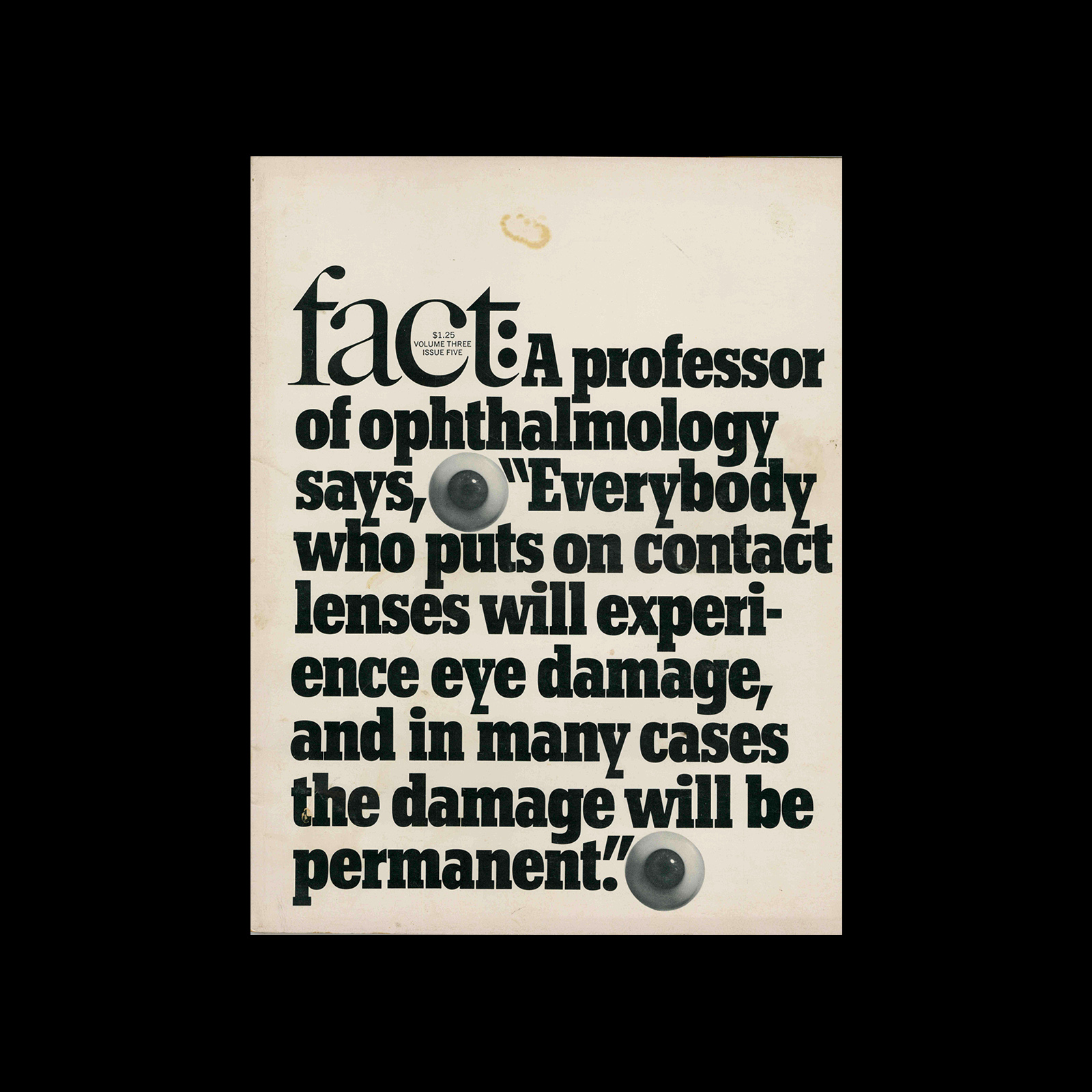 Fact, Volume Three, Issue Five, 1966. Designed by Herb Lubalin 
