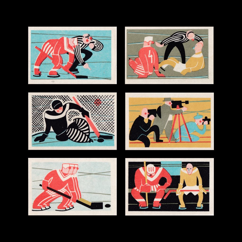 Ice Hockey – World Championship 1966, Russian Matchbox Label Set