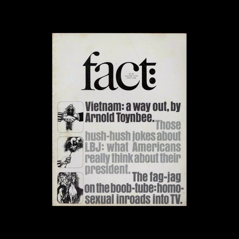 Fact, Volume Four, Issue One, 1967. Designed by Herb Lubalin
