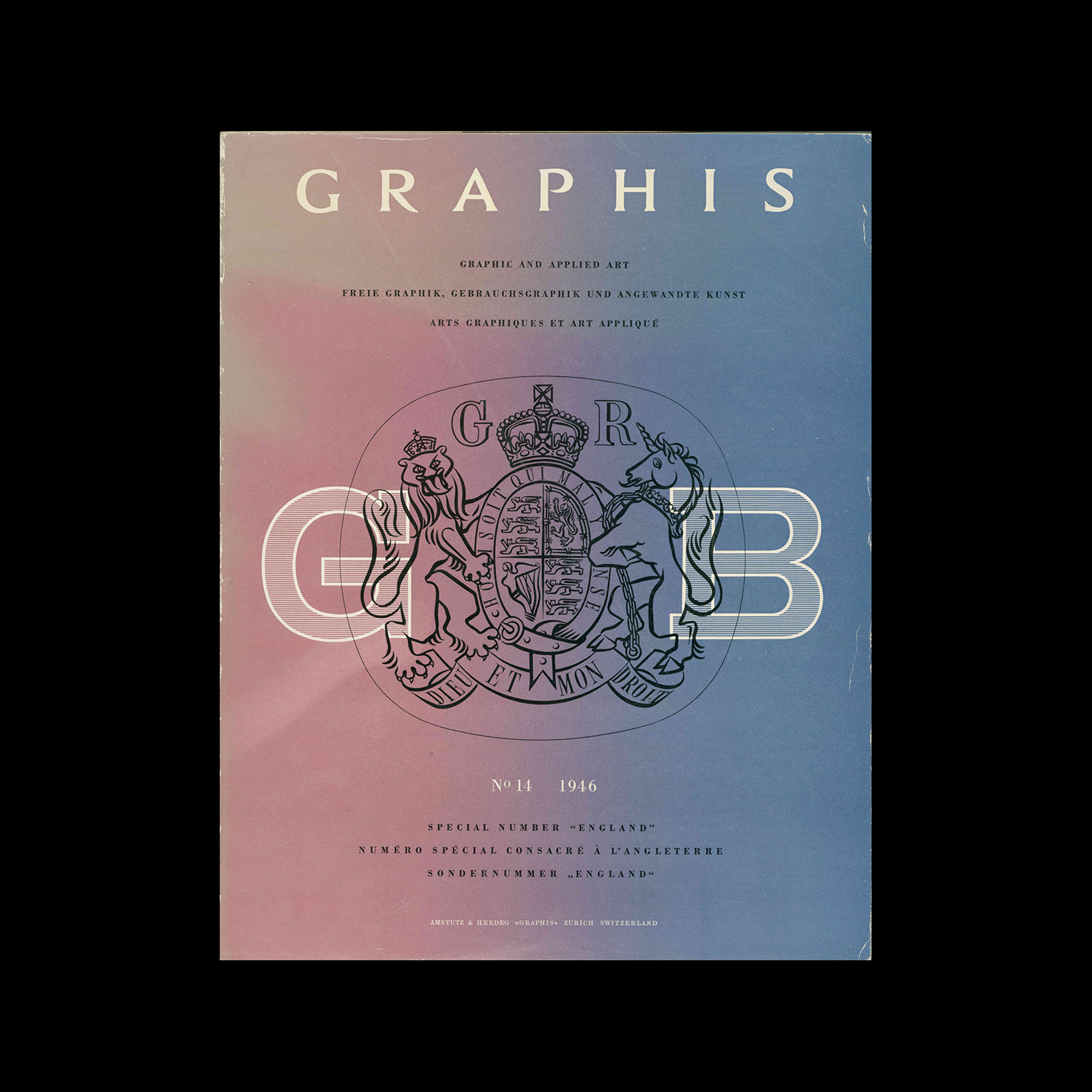 Graphis 14, 1946. Cover design by Milner Gray
