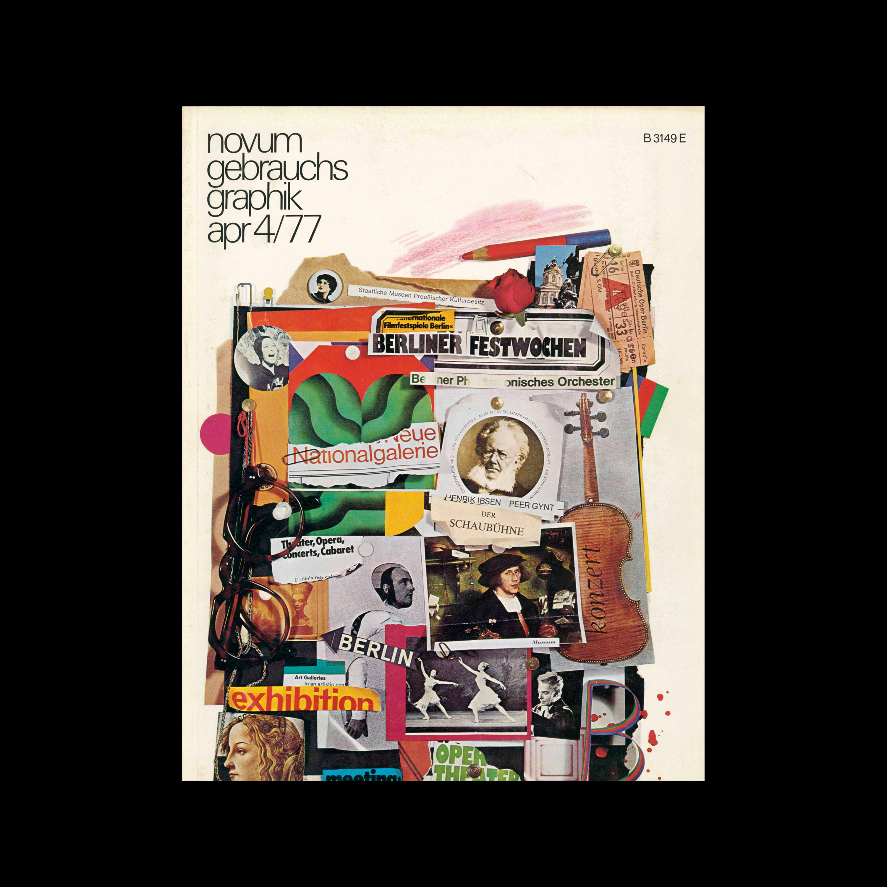 Novum Gebrauchsgraphik, 4, 1977. Cover design by Jürgen Spohn