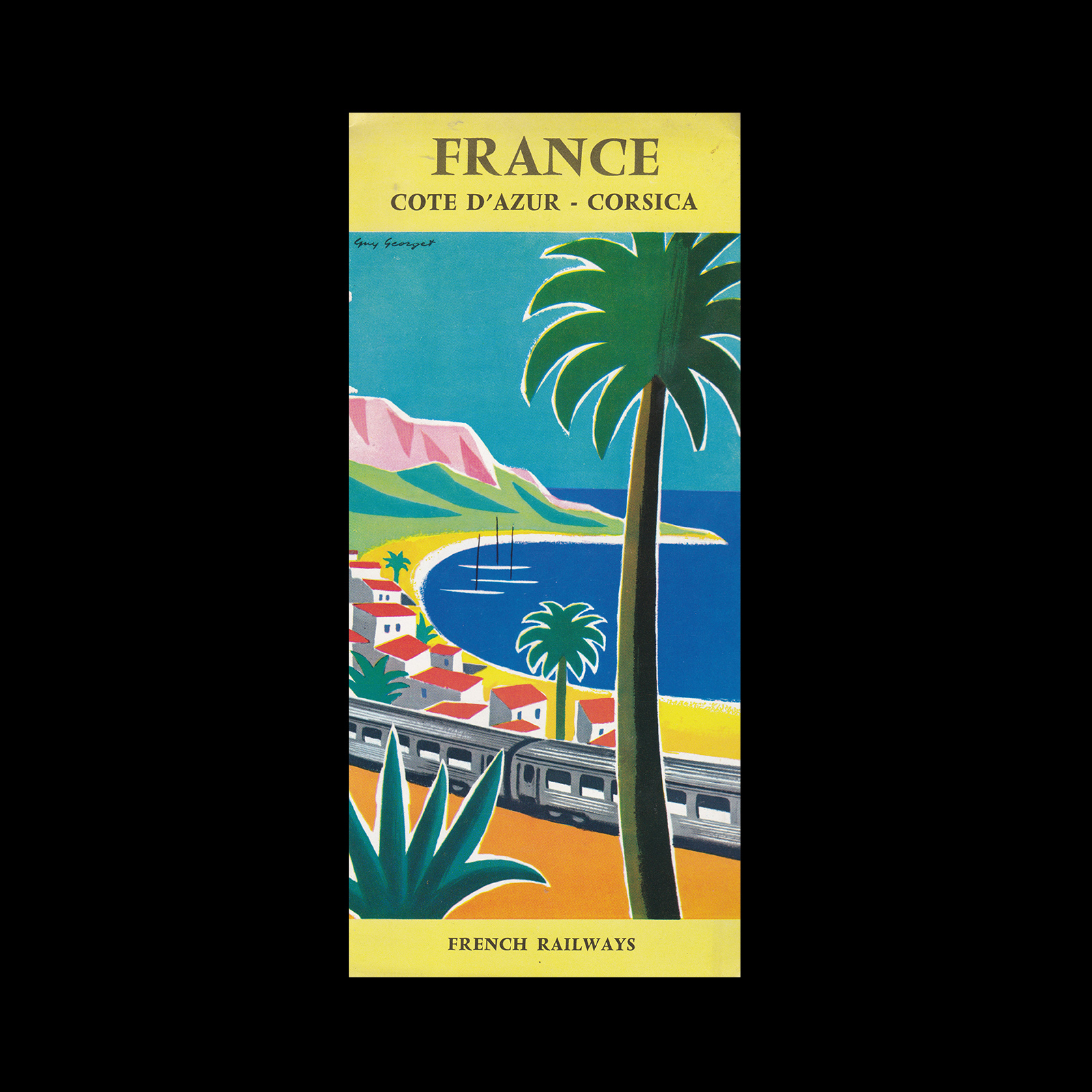 France Cote D'Azur - Corsica French Railways, 1960 designed by Guy Georget
