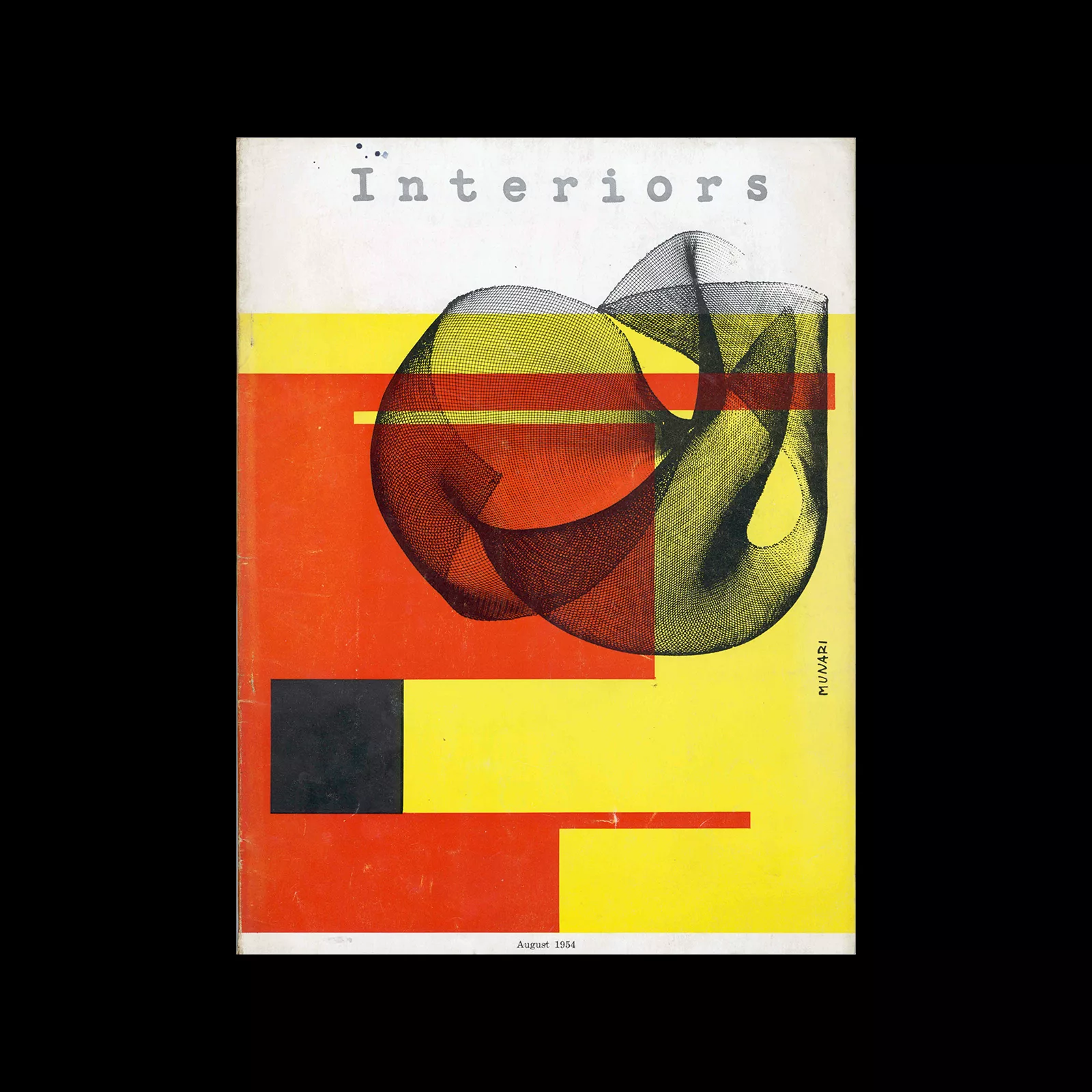 Interiors + Industrial Design, August 1955. Cover design by Bruno Munari