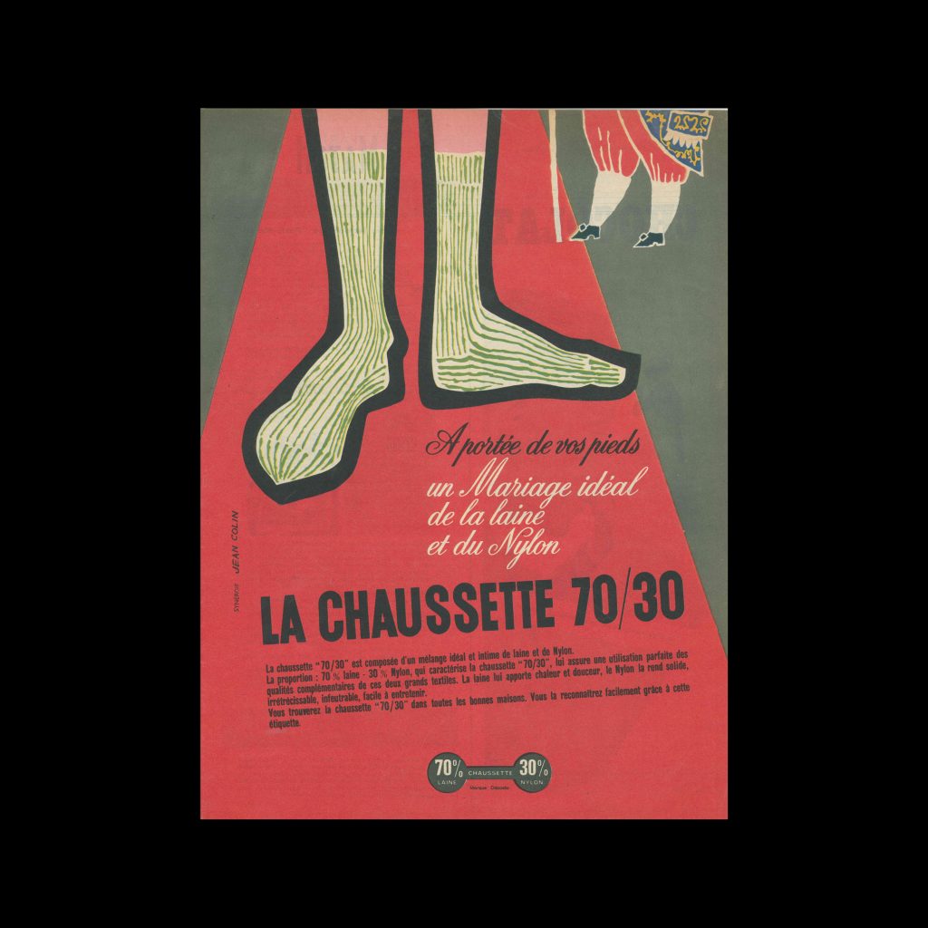 La Chaussettes 70/30, Advertisement, 1957