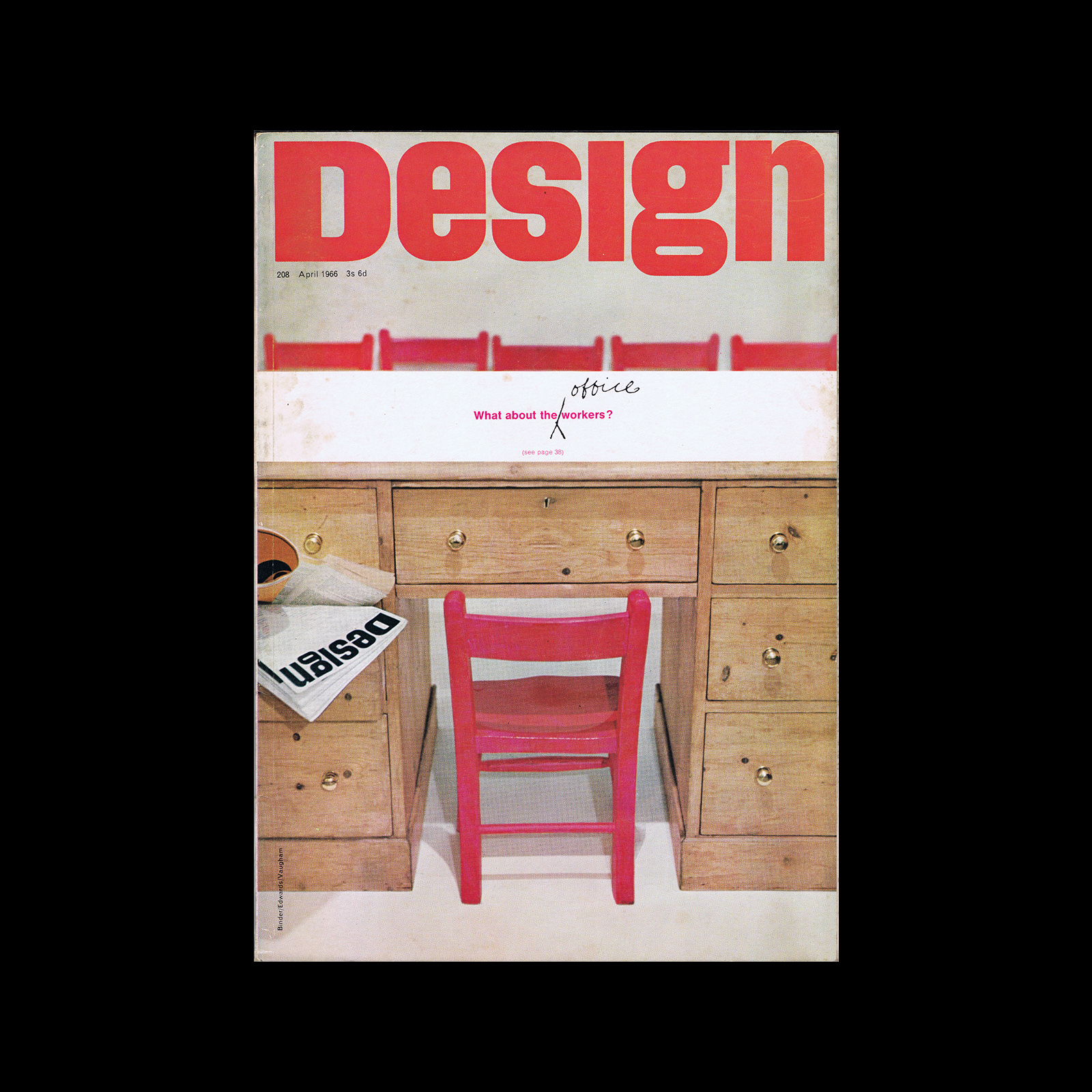 Design, Council of Industrial Design, 208, April 1966. Cover design by Binder/Edwards/Vaugham
